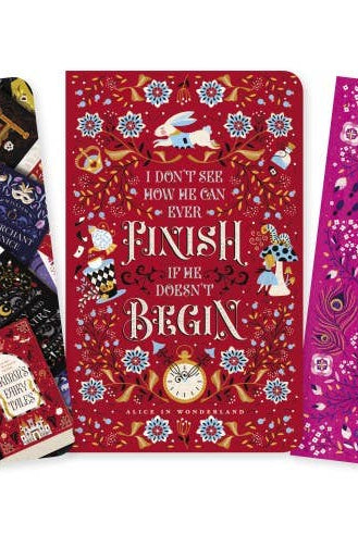 Book Lovers by Jenny Zemanek Set of 3 Mini Notebooks - Boho Fabrics - Journals & Stationery