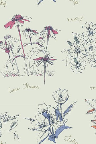 Botanical Innocence. Sketchbook Collection by Sharon Holland. Art Gallery Cotton Woven Fabric. Sold by the Half Yard! - Boho Fabrics