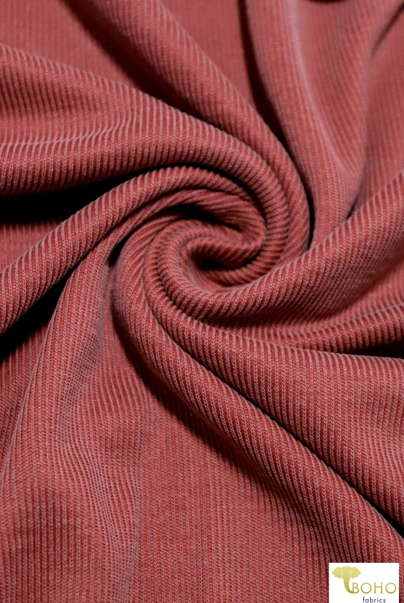 Brick Red, Cupro Rib Knit. CUP.R-112-RED - Boho Fabrics
