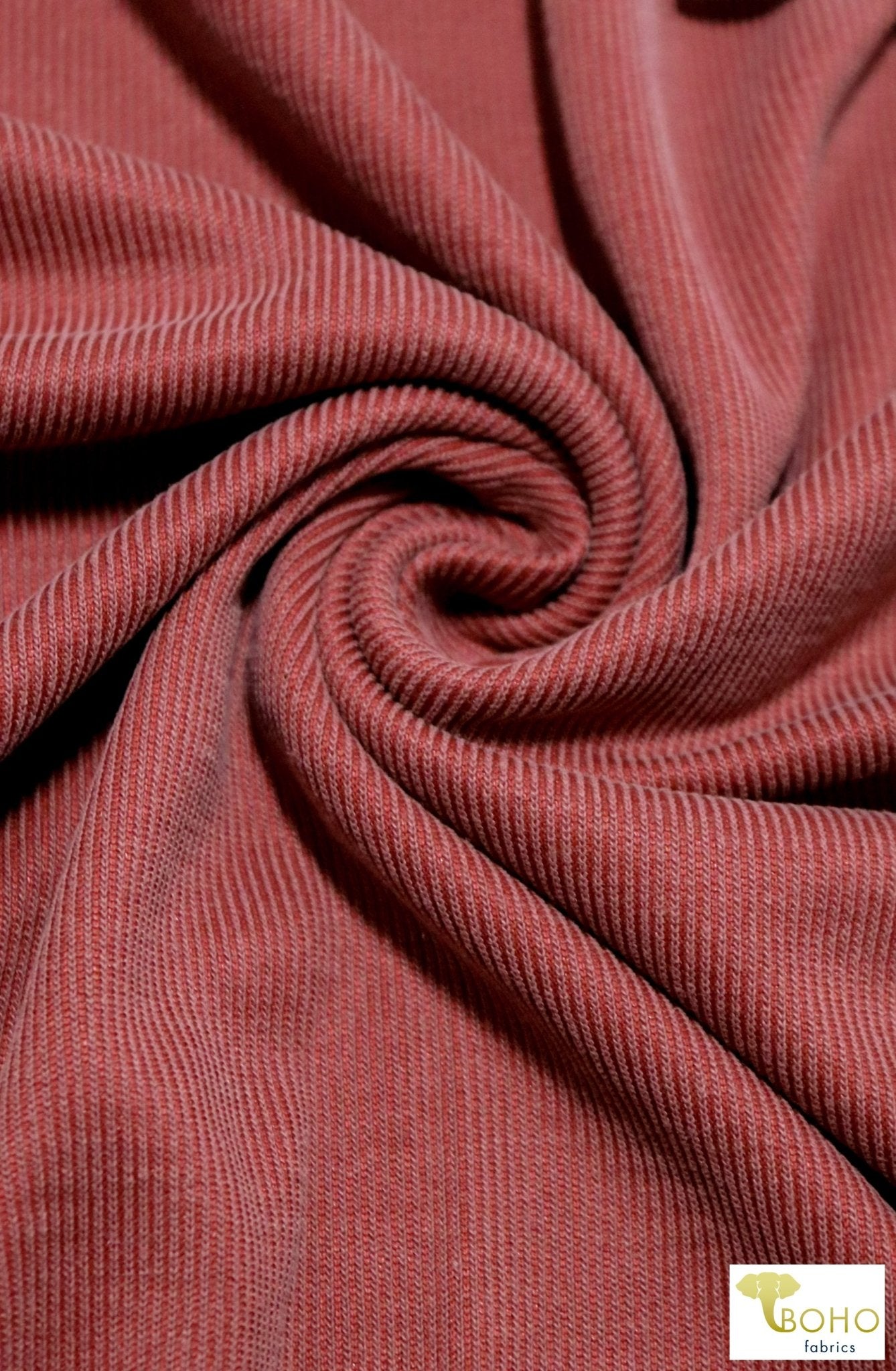 Brick Red, Cupro Rib Knit. CUP.R-112-RED - Boho Fabrics