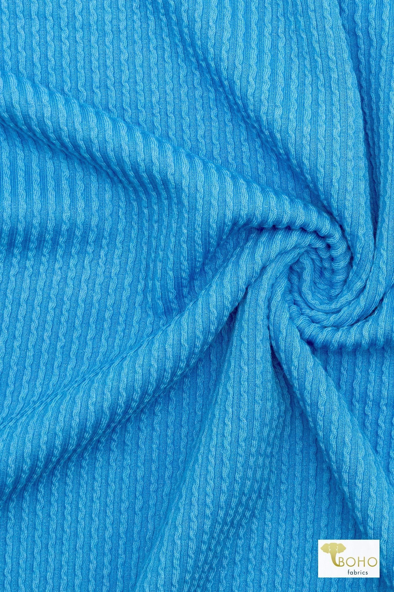 Bright Blue, Urban Rib Knit Fabric - Boho Fabrics - Rib Solid, Knit Fabric