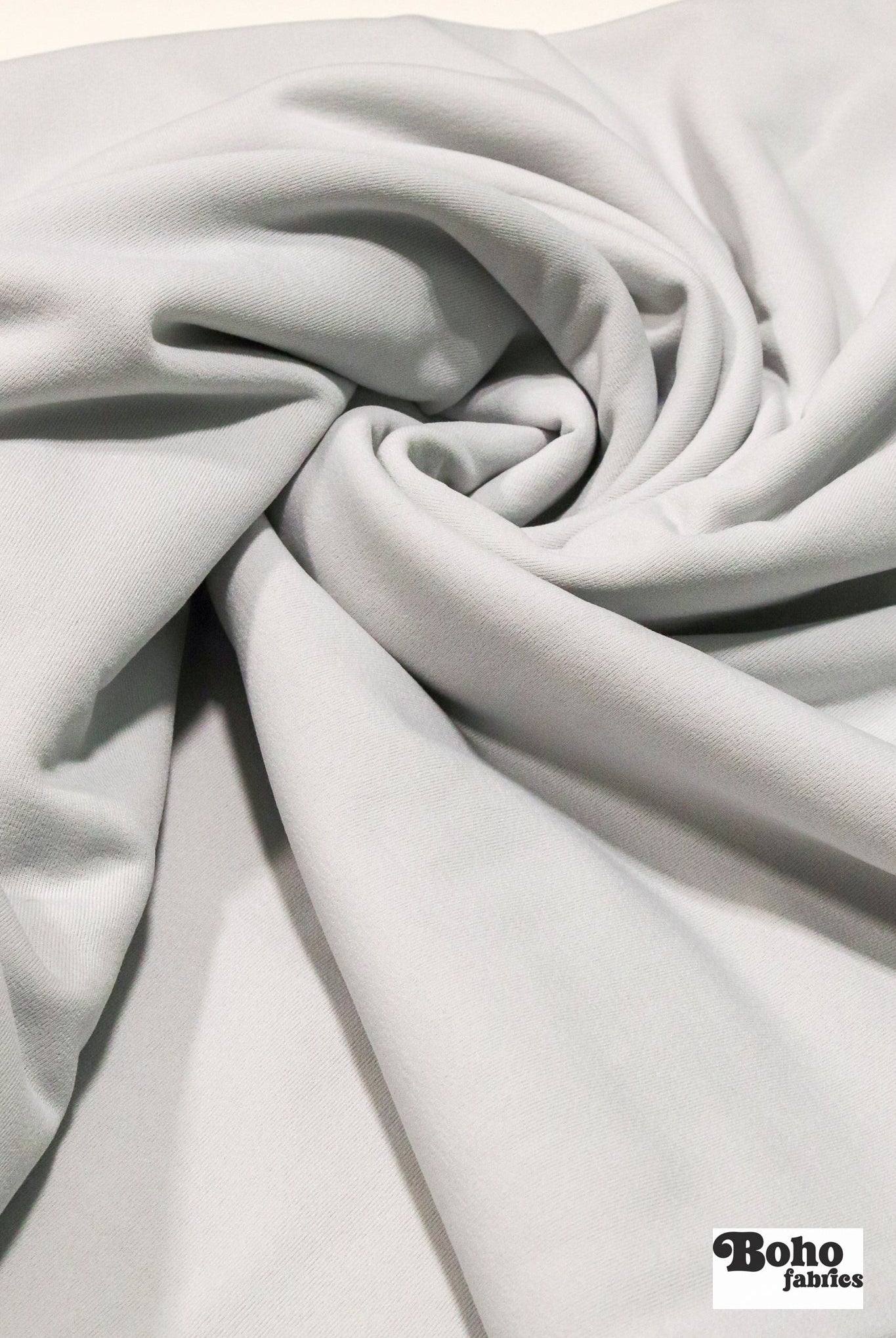 Bright Gray, Power Stretch Pro Fleece - Backed Performance Fabric. 2nds - Boho Fabrics - Performance Fabrics