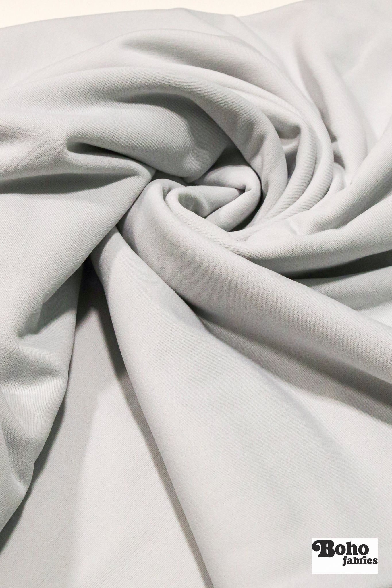 Bright Gray, Power Stretch Pro Fleece - Backed Performance Fabric. 2nds - Boho Fabrics - Performance Fabrics