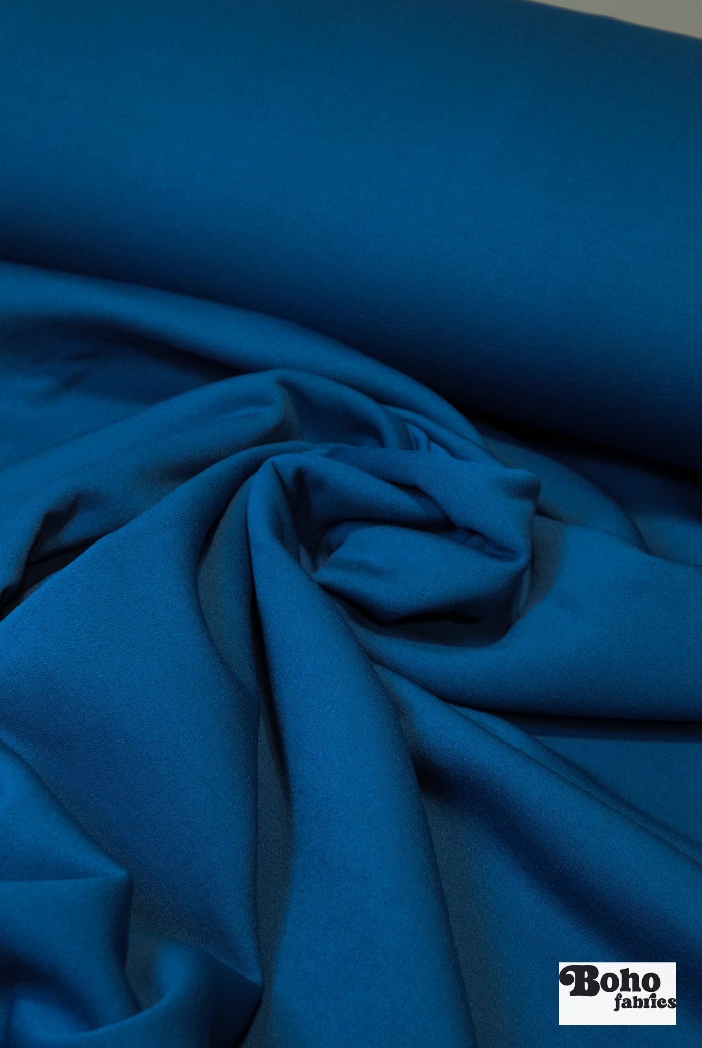 Bright Harbor Blue, Power Stretch Pro Fleece - Backed Performance Fabric 2nds - Boho Fabrics - Performance Fabrics