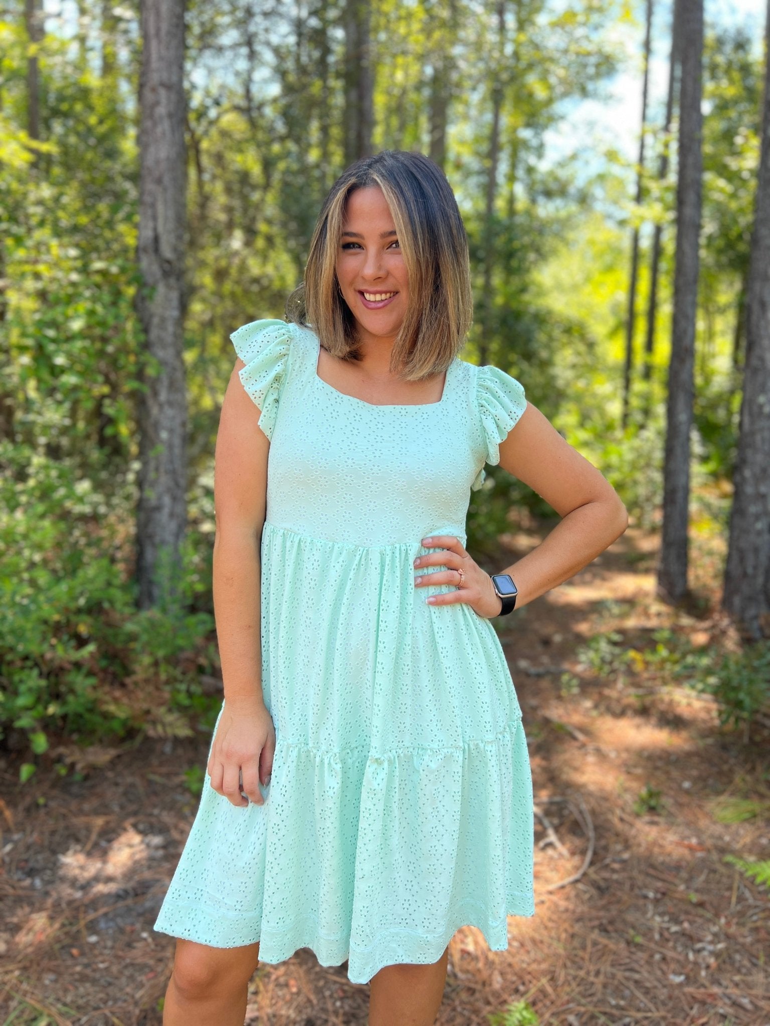 Bright Mint, Eyelet Knit Fabric - Boho Fabrics - Jacquard Knit Fabric