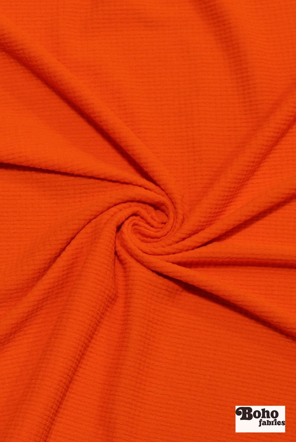 Bright Orange, Power Grid Fleece by Polartec. Performance Knit Fabric - Boho Fabrics - Performance Fabrics
