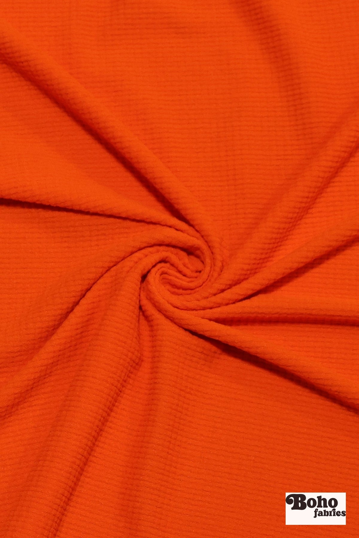 Bright Orange, Power Grid Fleece by Polartec. Performance Knit Fabric - Boho Fabrics - Performance Fabrics