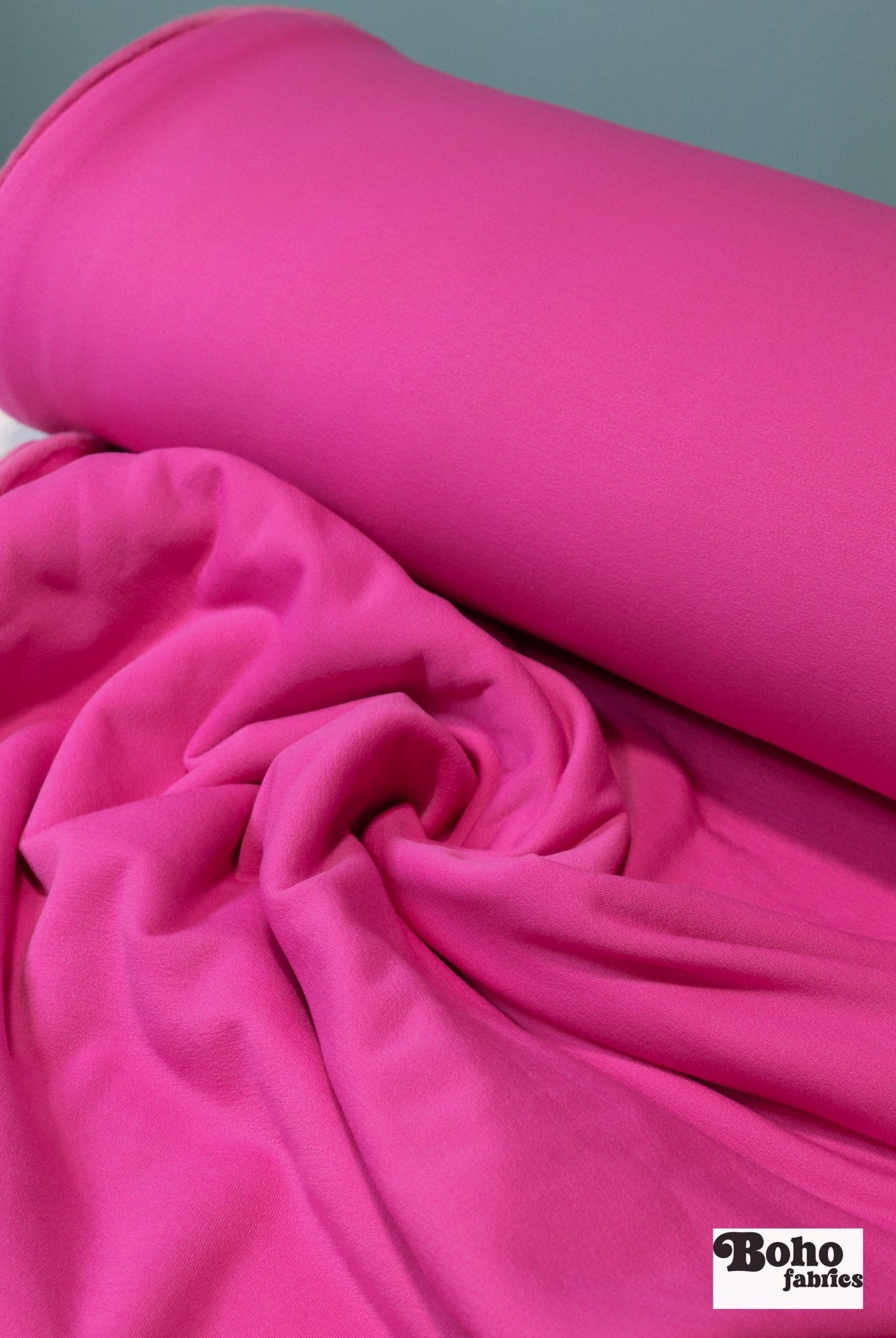 Bright Peony Pink, Power Stretch Pro Fleece - Backed Performance Fabric - Boho Fabrics - Performance Fabrics