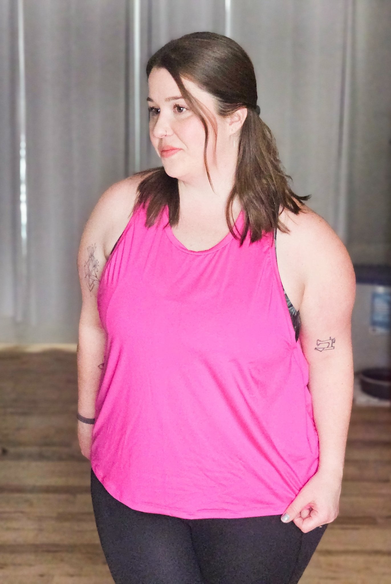 Bright Pink, Solid Athletic Knit Fabric - Boho Fabrics - Athletic Knit Fabric