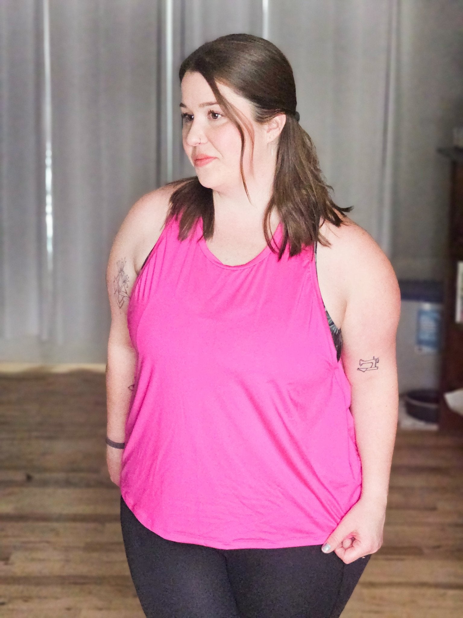 Bright Pink, Solid Athletic Knit Fabric - Boho Fabrics - Athletic Knit Fabric