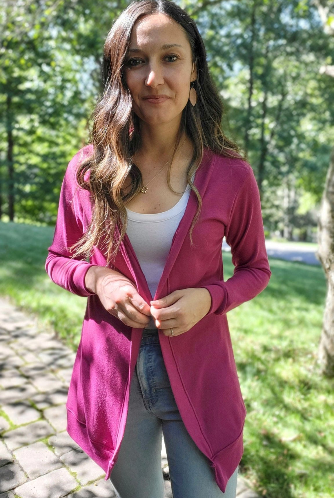 Bright Raspberry, Hacci Sweater Knit - Boho Fabrics - Sweater Solids, Knit Fabric