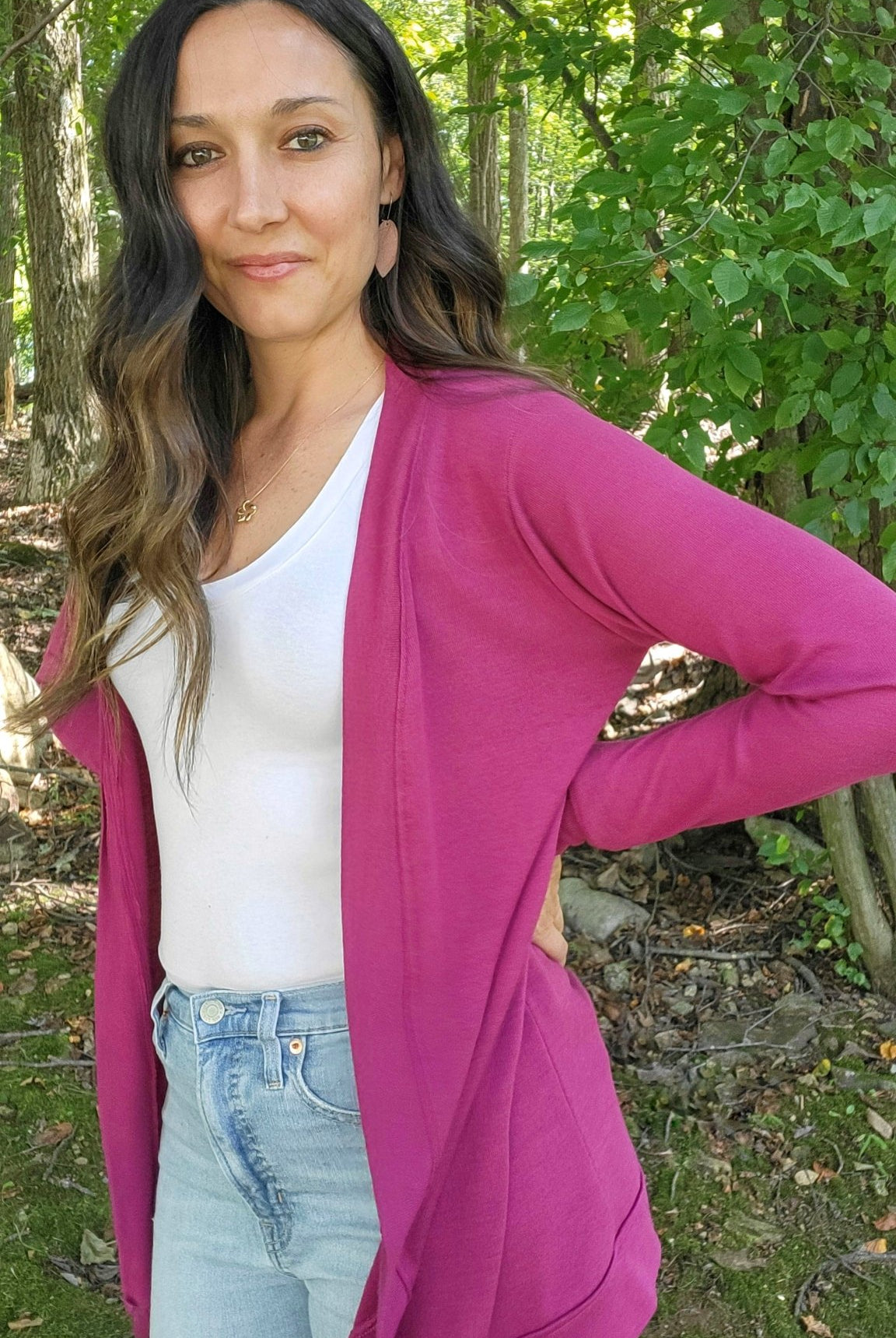 Bright Raspberry, Hacci Sweater Knit - Boho Fabrics - Sweater Solids, Knit Fabric
