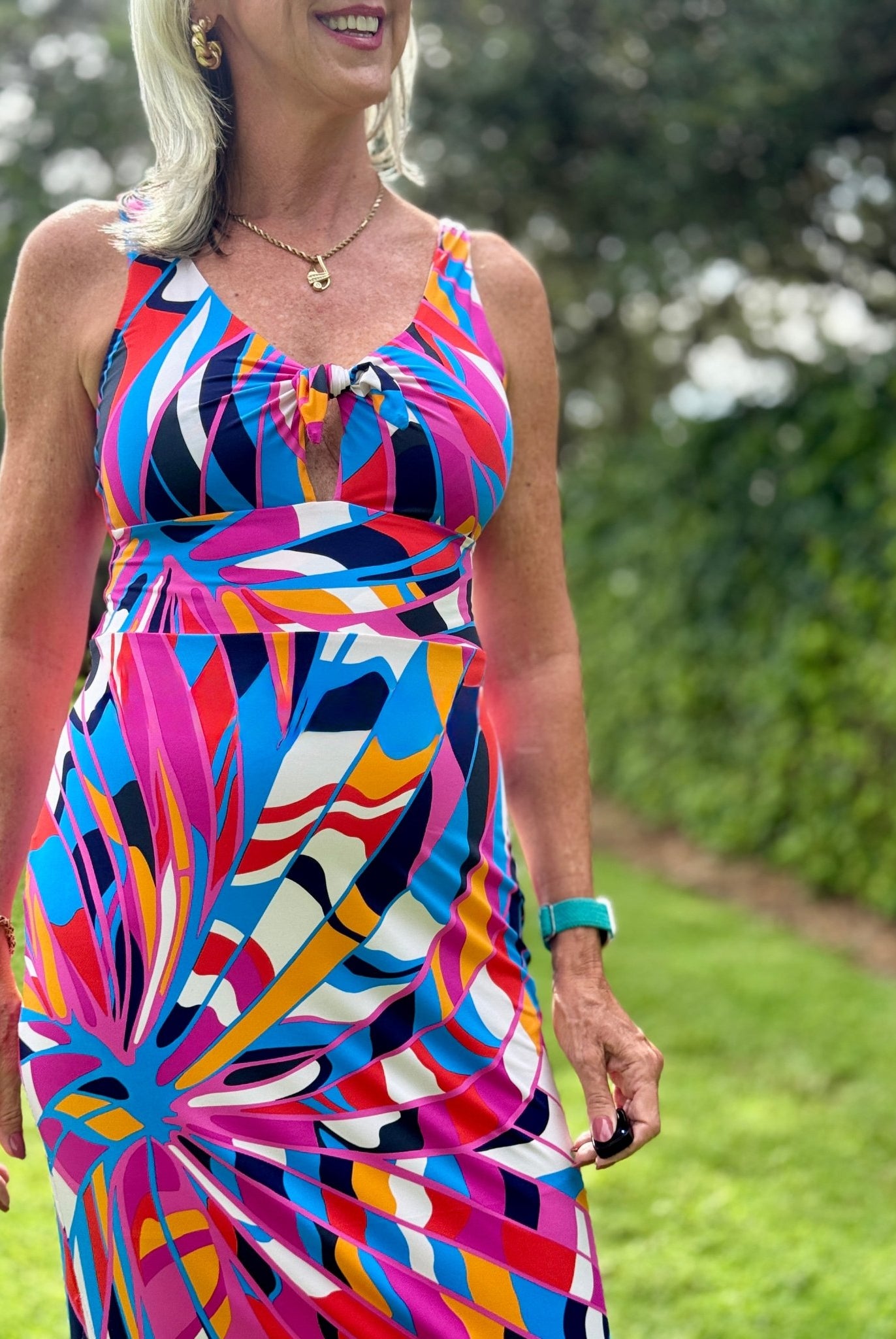 Bright Retro Sunburst, Athletic Printed Knit Fabric - Boho Fabrics - Athletic Knit Fabric