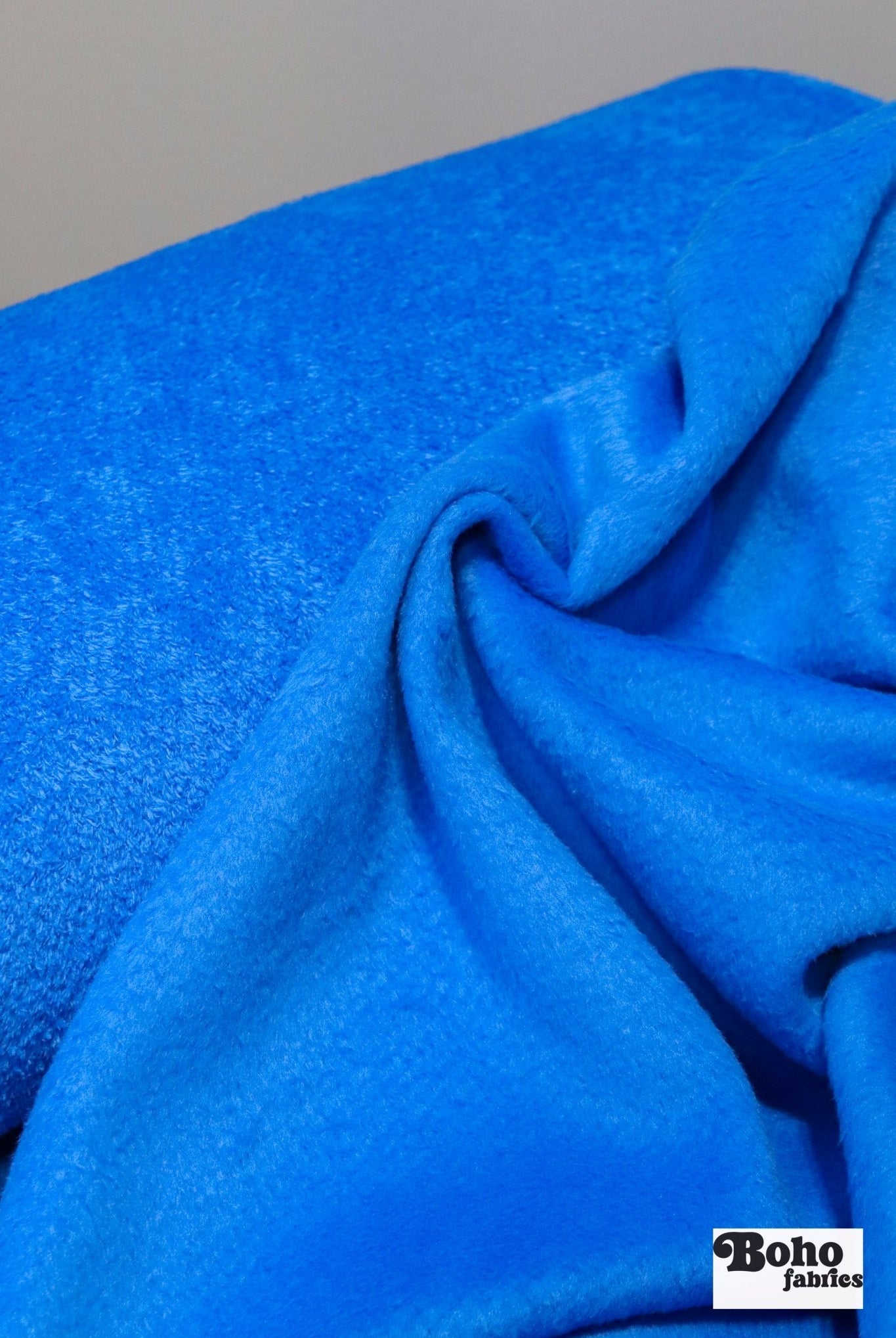 Bright Sky Blue, High Loft Fleece Fabric by Polartec 2nds - Boho Fabrics - Performance Fabrics