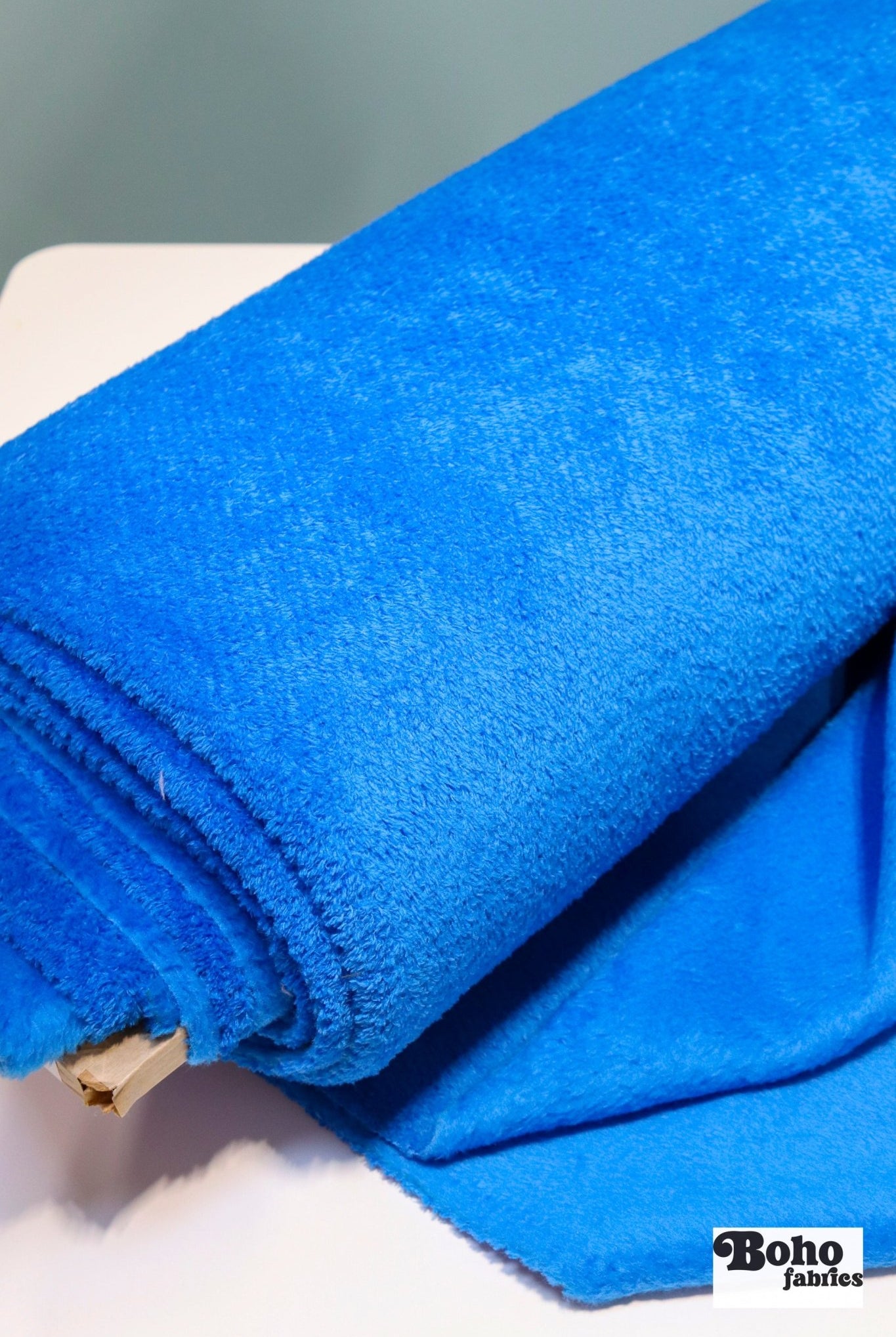 Bright Sky Blue, High Loft Fleece Fabric by Polartec 2nds - Boho Fabrics - Performance Fabrics