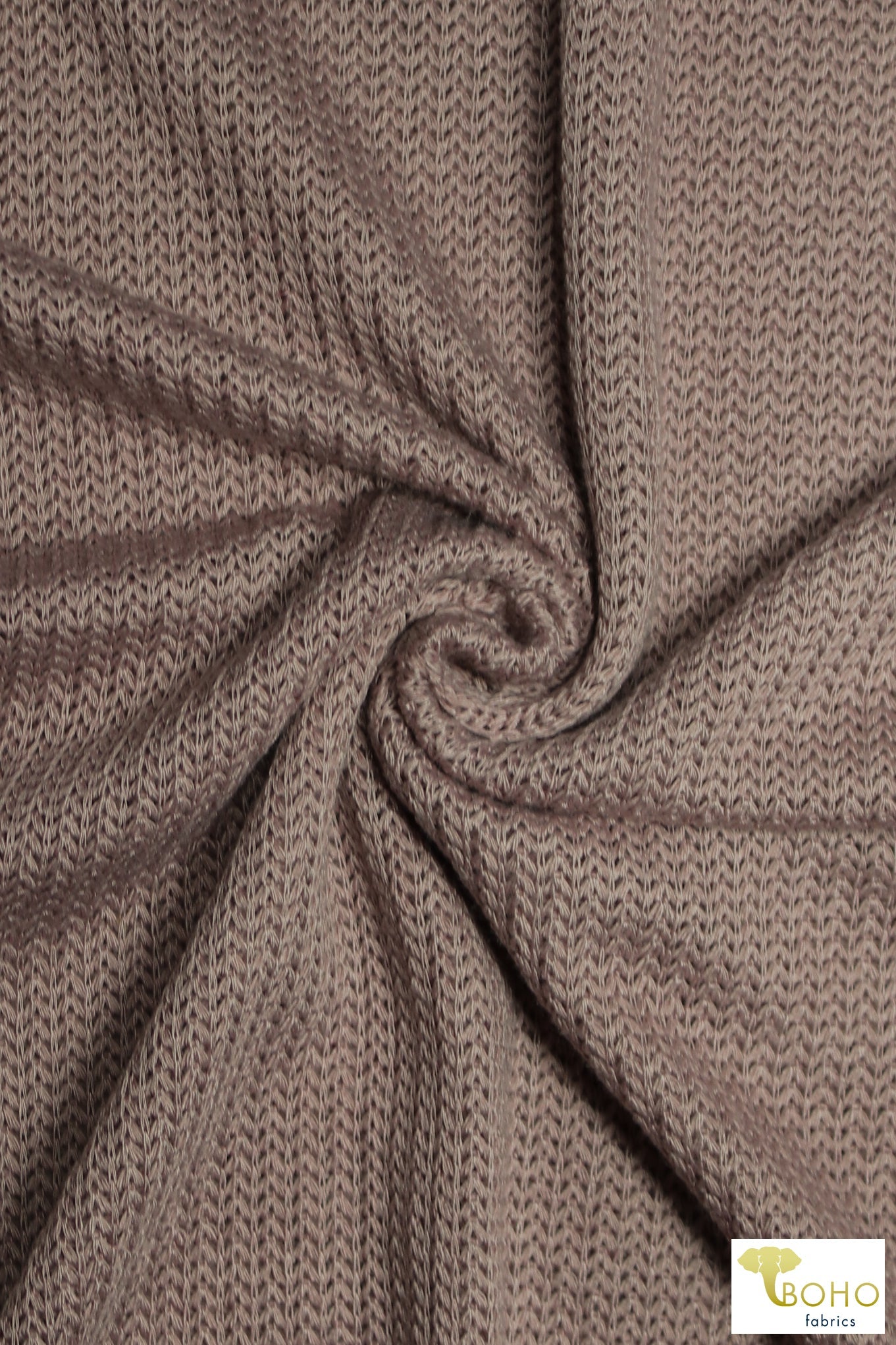 Brioche Stitches in Taupe, Sweater Knit. SWTR-215-BRN - Boho Fabrics