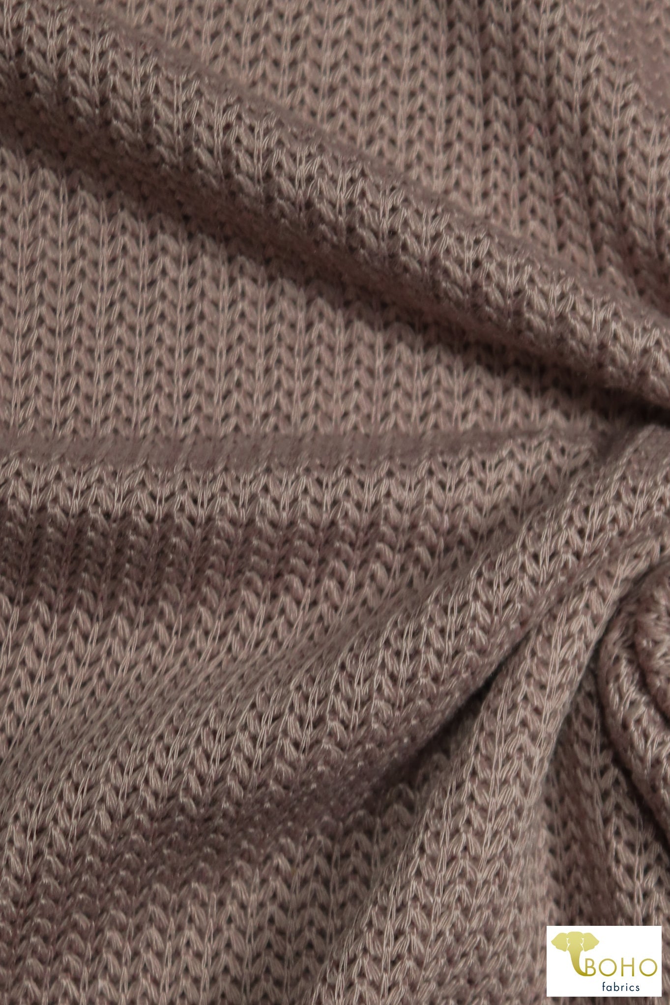 Brioche Stitches in Taupe, Sweater Knit. SWTR-215-BRN - Boho Fabrics