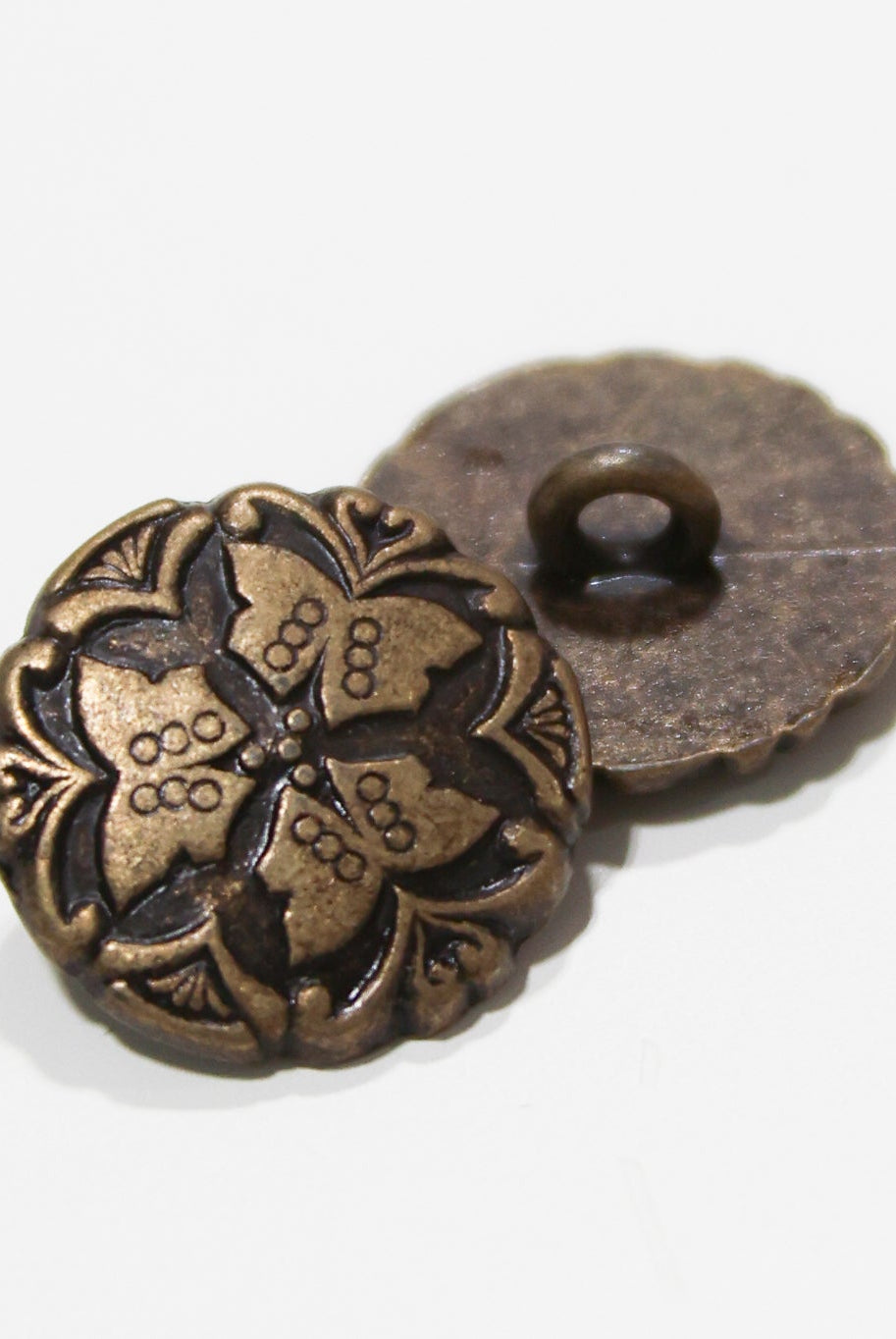 Bronze Butterfly Trio Metal Shank Buttons. 24L (15mm / 5/8"), 28L (18mm / 11/16") - Boho Fabrics - Buttons & Snaps