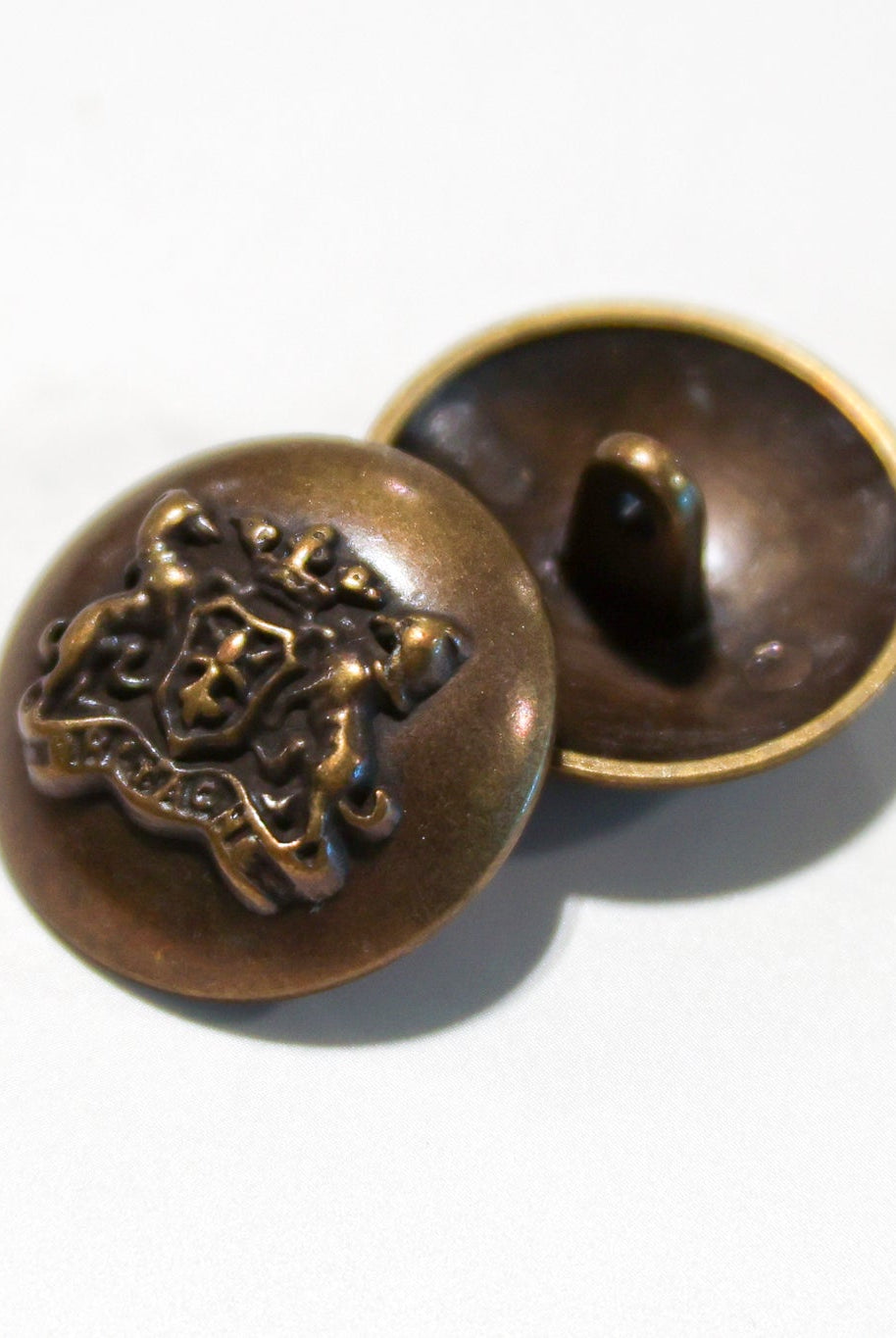Bronze COA Dome Metal Shank Buttons. 24L (15mm / 5/8"), 32L (20mm 13/16"), 36L (23mm / 7/8") - Boho Fabrics - Buttons & Snaps