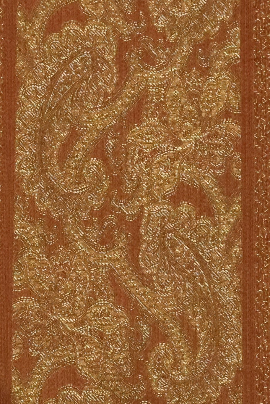 Bronze & Gold Paisley Grid Jacquard Woven Fabric - Boho Fabrics - Jacquard, Woven