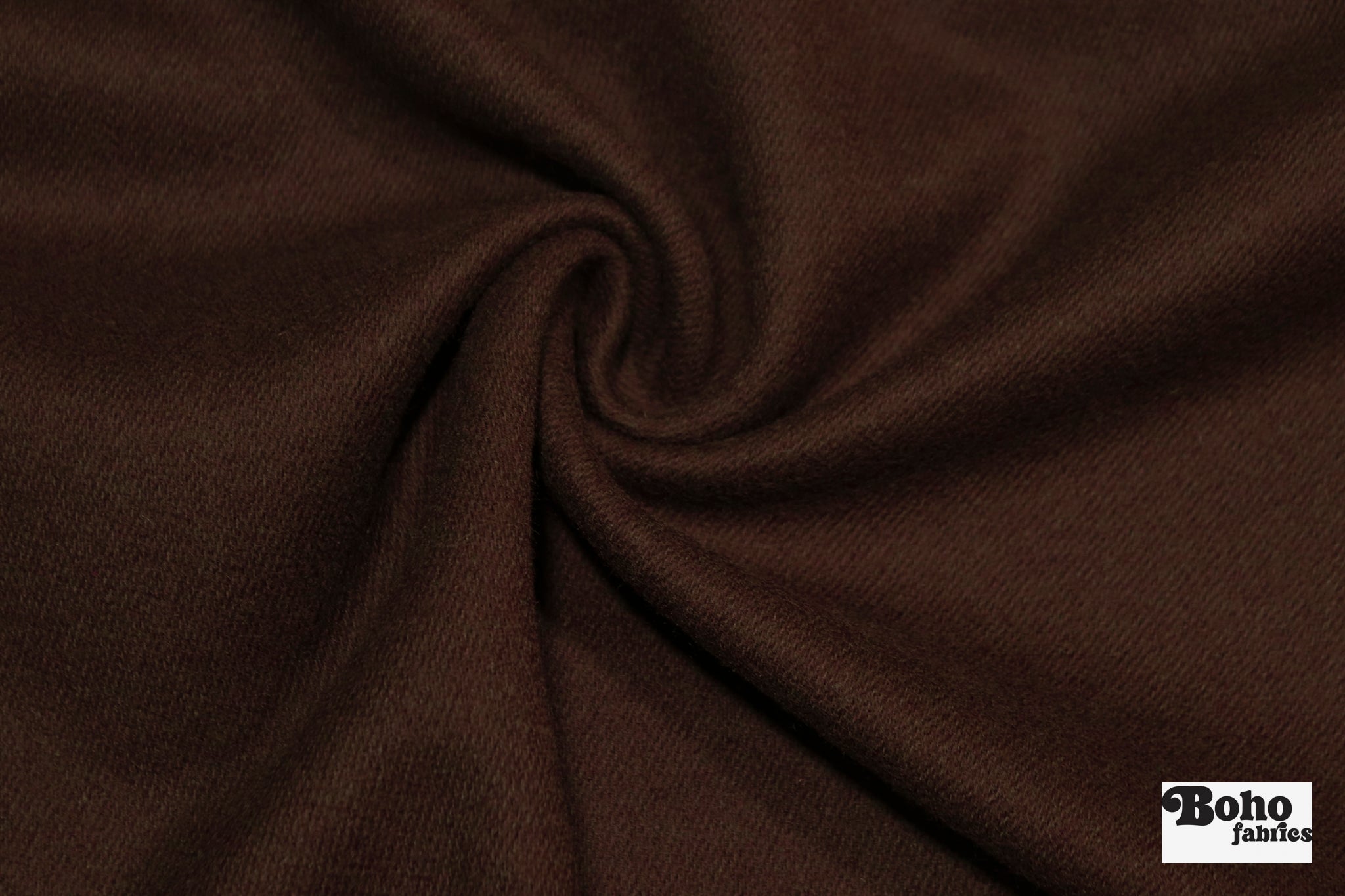 Brown Bear, Twill Italian Wool Coating Fabric - Boho Fabrics - Wool Coating, Woven