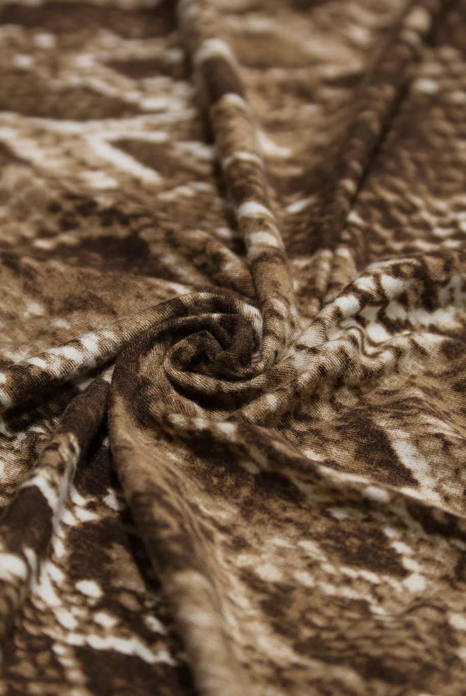 Brown Snake Print, Jersey Knit Fabric - Boho Fabrics - Rayon Jersey Solid, Knit Fabric