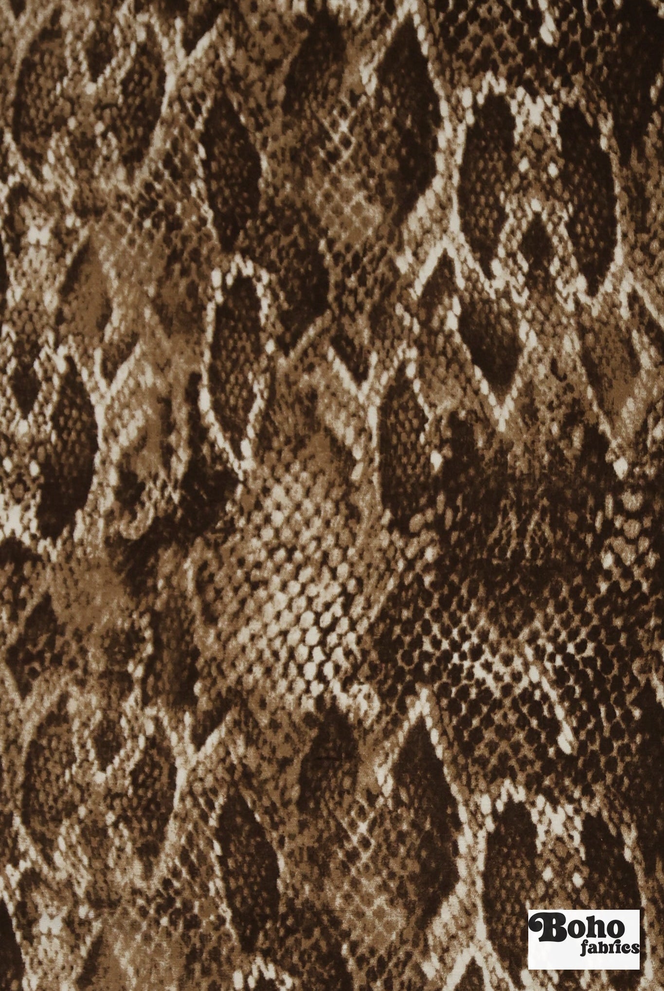 Brown Snake Print, Jersey Knit Fabric - Boho Fabrics - Rayon Jersey Solid, Knit Fabric