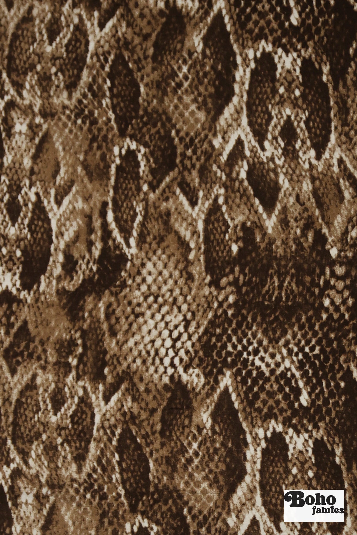 Brown Snake Print, Jersey Knit Fabric - Boho Fabrics - Rayon Jersey Solid, Knit Fabric