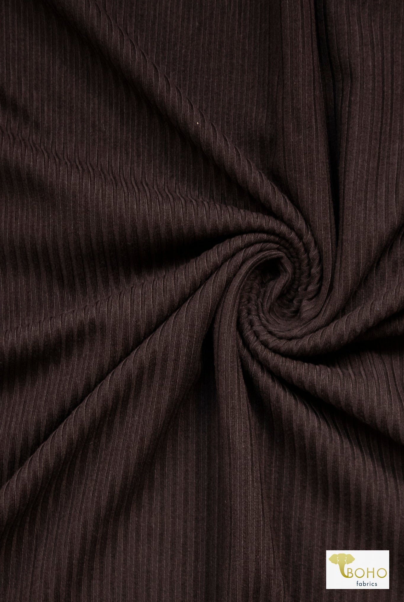 Brown Yummy, Rib Knit Fabric - Boho Fabrics - Rib Solid, Knit Fabric