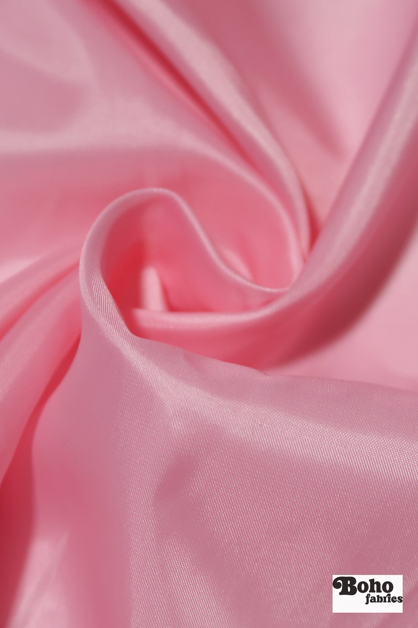 Bubblegum Pink Satin Lining Woven Fabric - Boho Fabrics - Lining