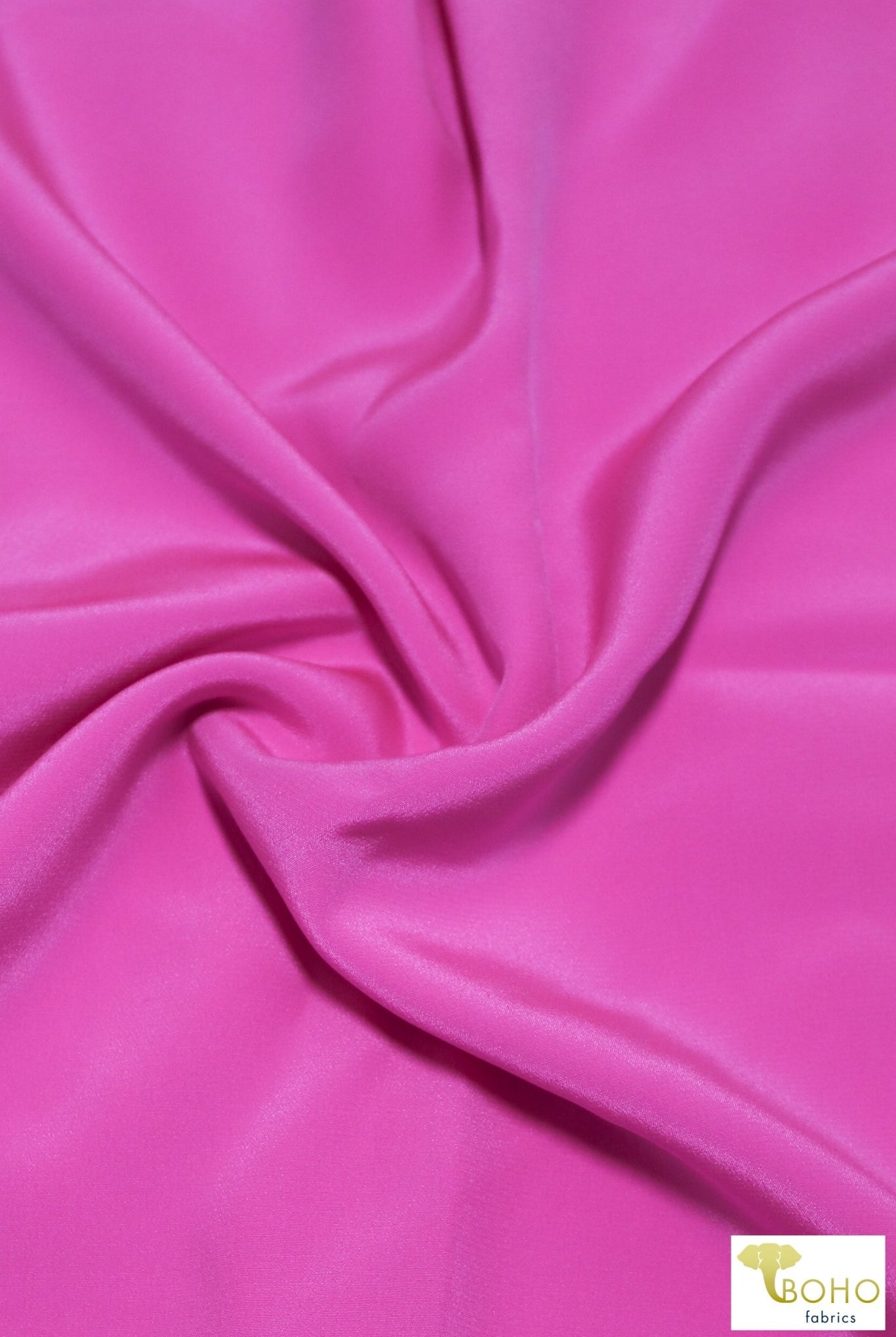 Bubblegum Pink. Silk Crepe de Chine Woven Fabric. SILK-104 - Boho Fabrics