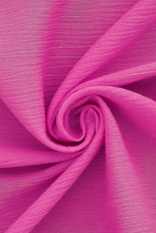 Bubblegum Pink. Solid Rayon Crepe Woven Fabric - Boho Fabrics