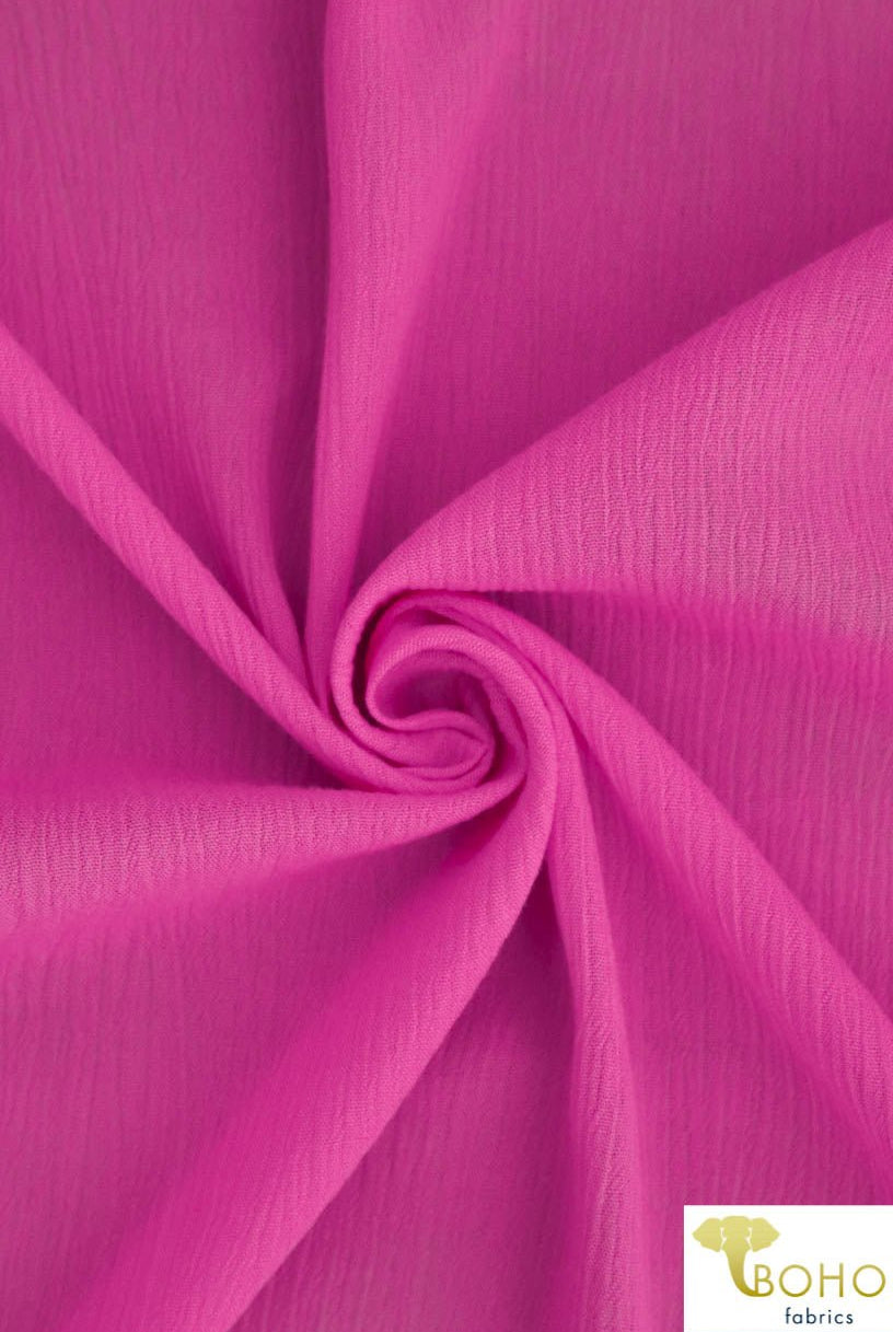 Bubblegum Pink. Solid Rayon Crepe Woven Fabric - Boho Fabrics