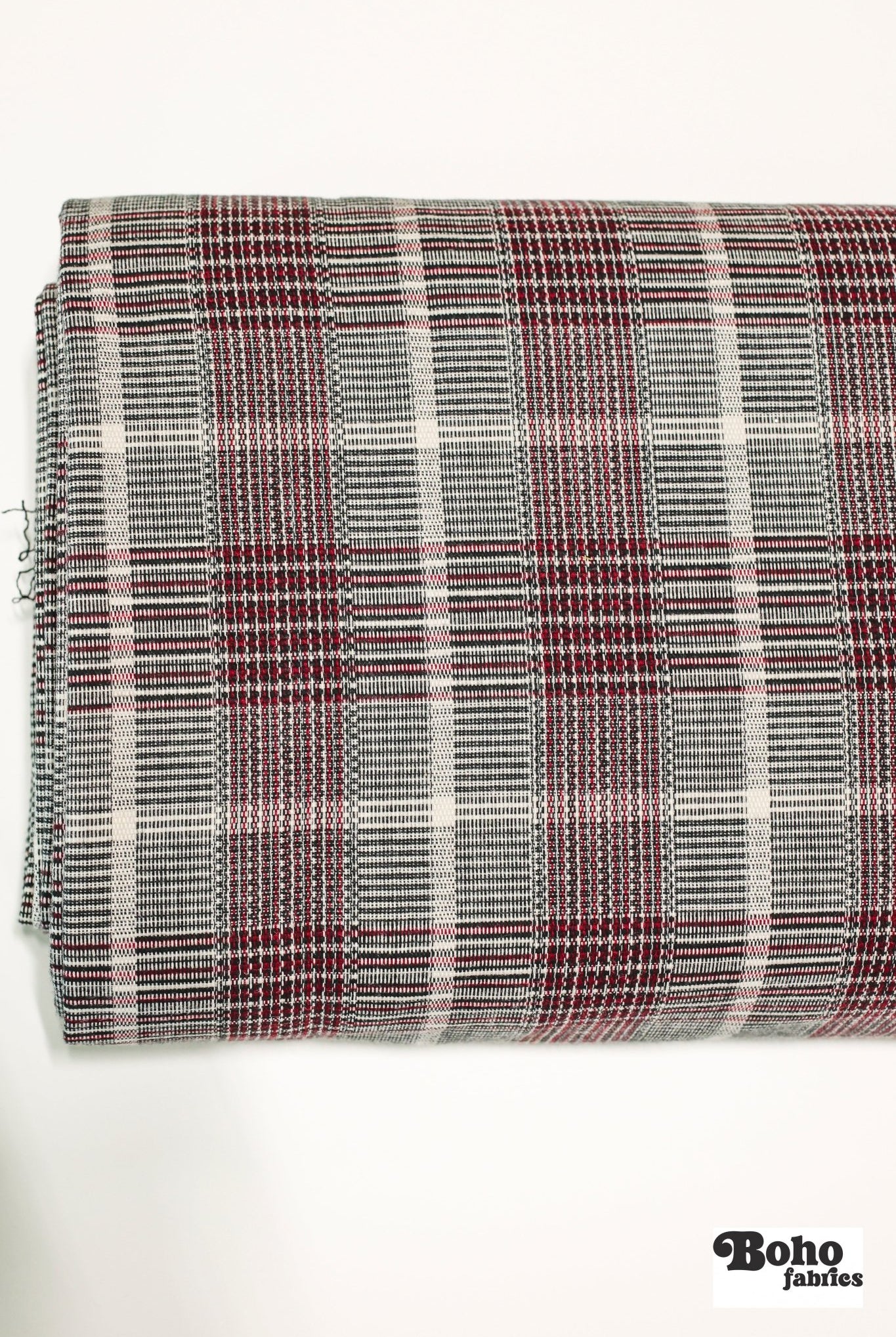 Burgundy Basketweave, Stretch Woven Fabric. Shop Exclusive! - Boho Fabrics - Stretch Woven