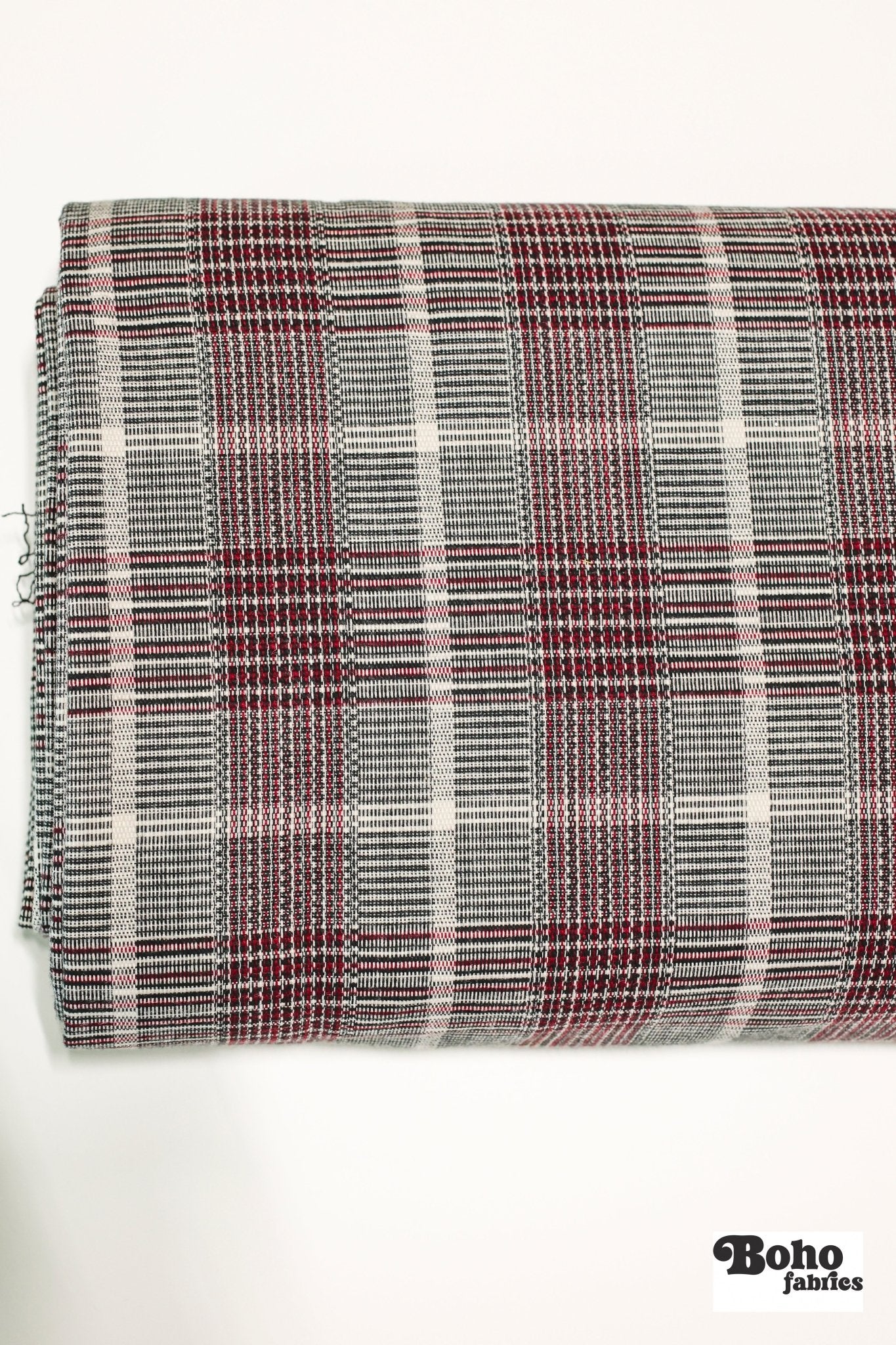 Burgundy Basketweave, Stretch Woven Fabric. Shop Exclusive! - Boho Fabrics - Stretch Woven