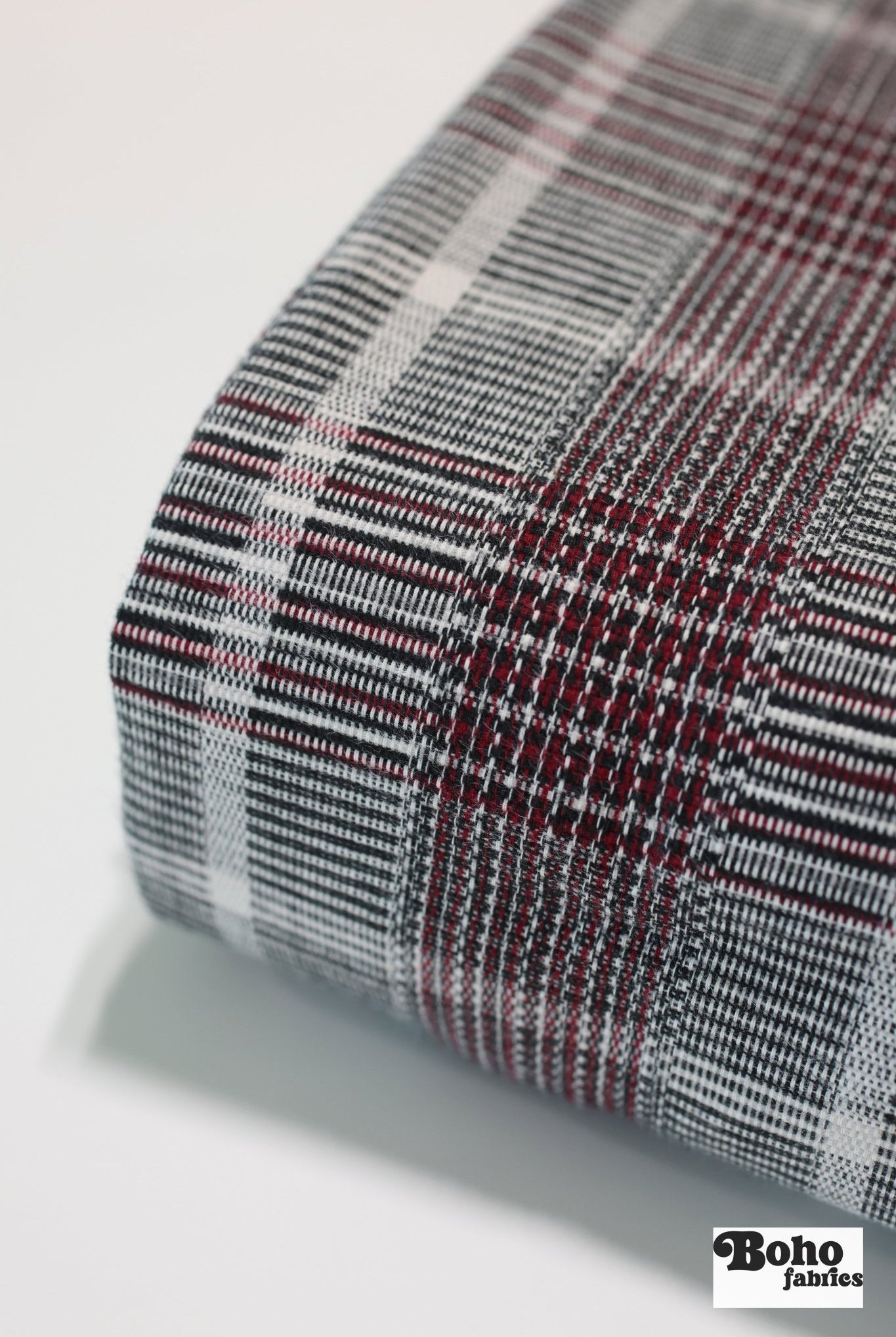 Burgundy Basketweave, Stretch Woven Fabric. Shop Exclusive! - Boho Fabrics - Stretch Woven