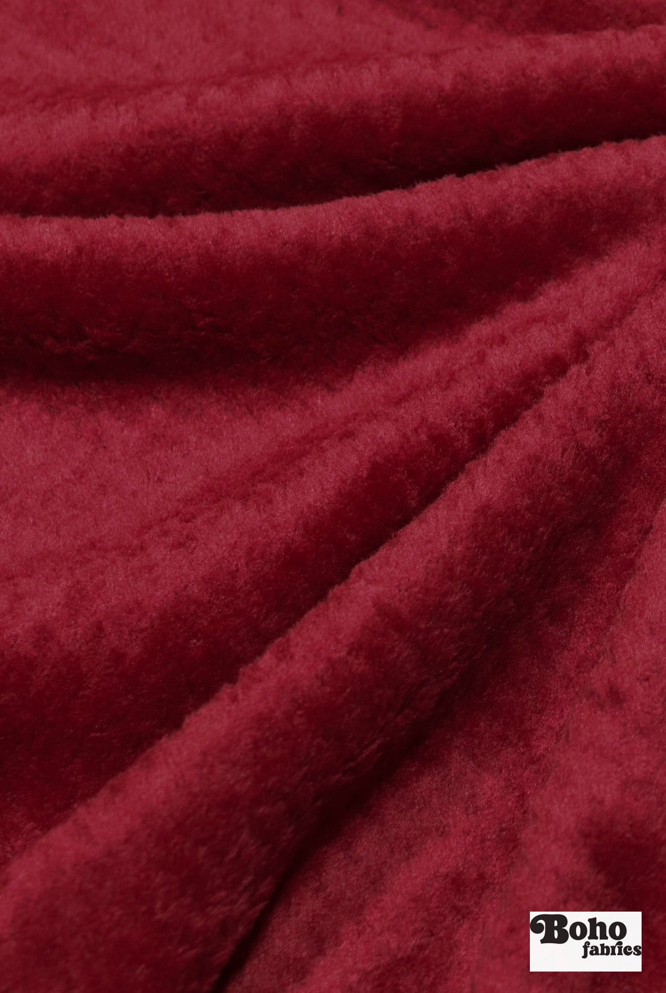 Burgundy, Classic Double - Velour High Loft Fleece Fabric by Polartec featuring Recycled Polyester - Boho Fabrics - Performance Fabrics