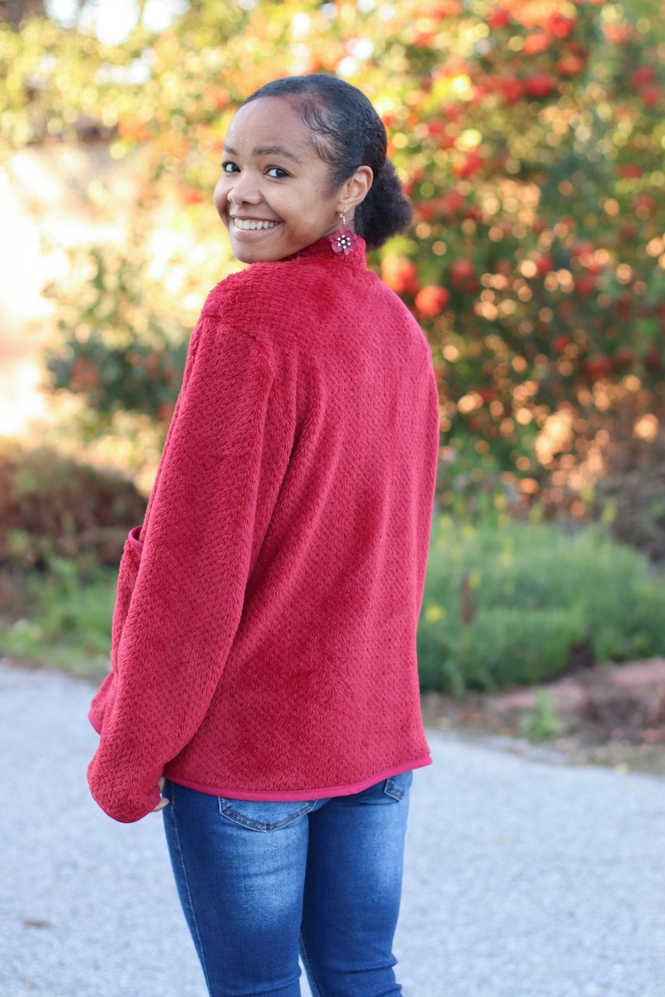 Burgundy, Classic Double - Velour High Loft Fleece Fabric by Polartec featuring Recycled Polyester - Boho Fabrics - Performance Fabrics