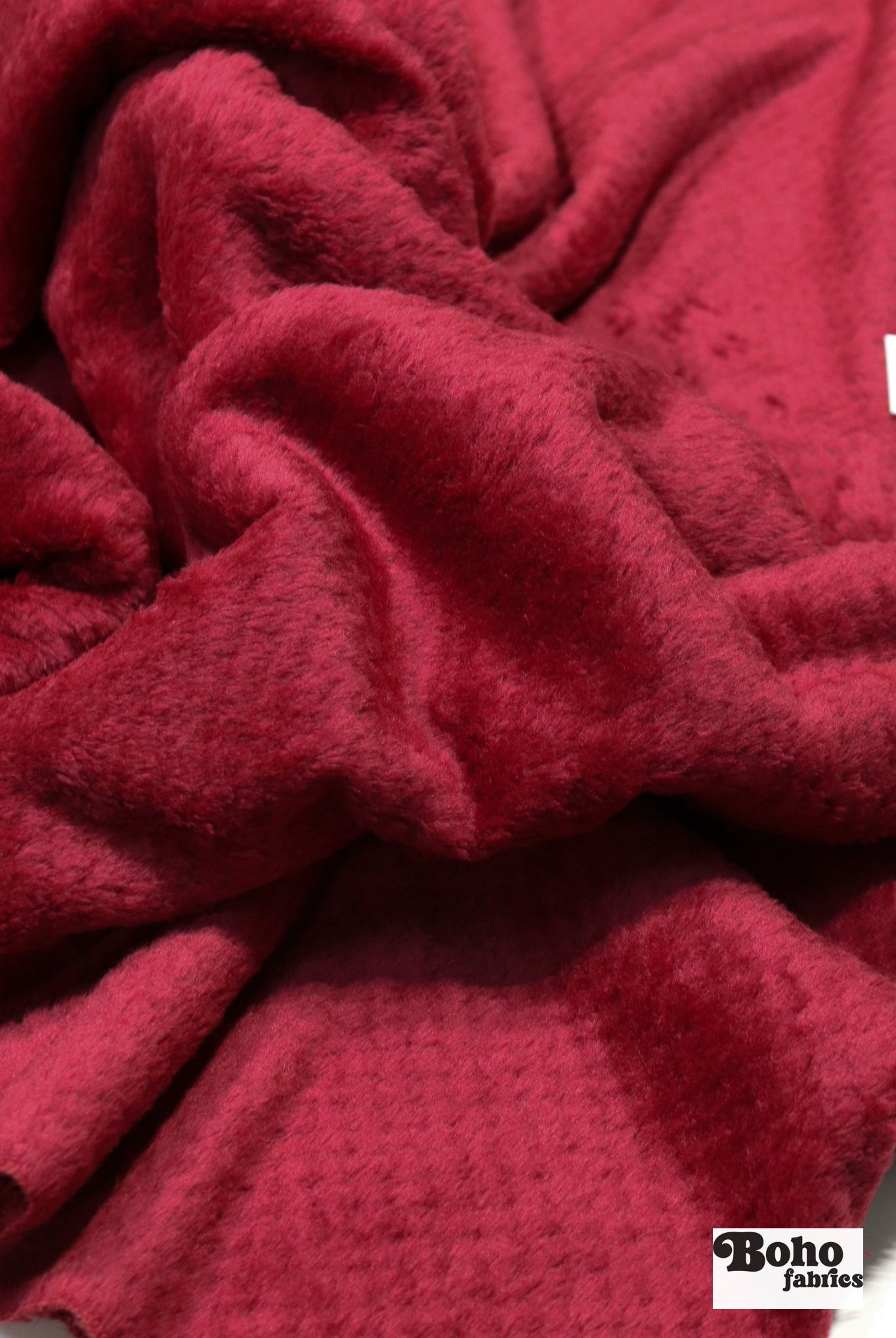 Burgundy, Classic Double - Velour High Loft Fleece Fabric by Polartec featuring Recycled Polyester - Boho Fabrics - Performance Fabrics