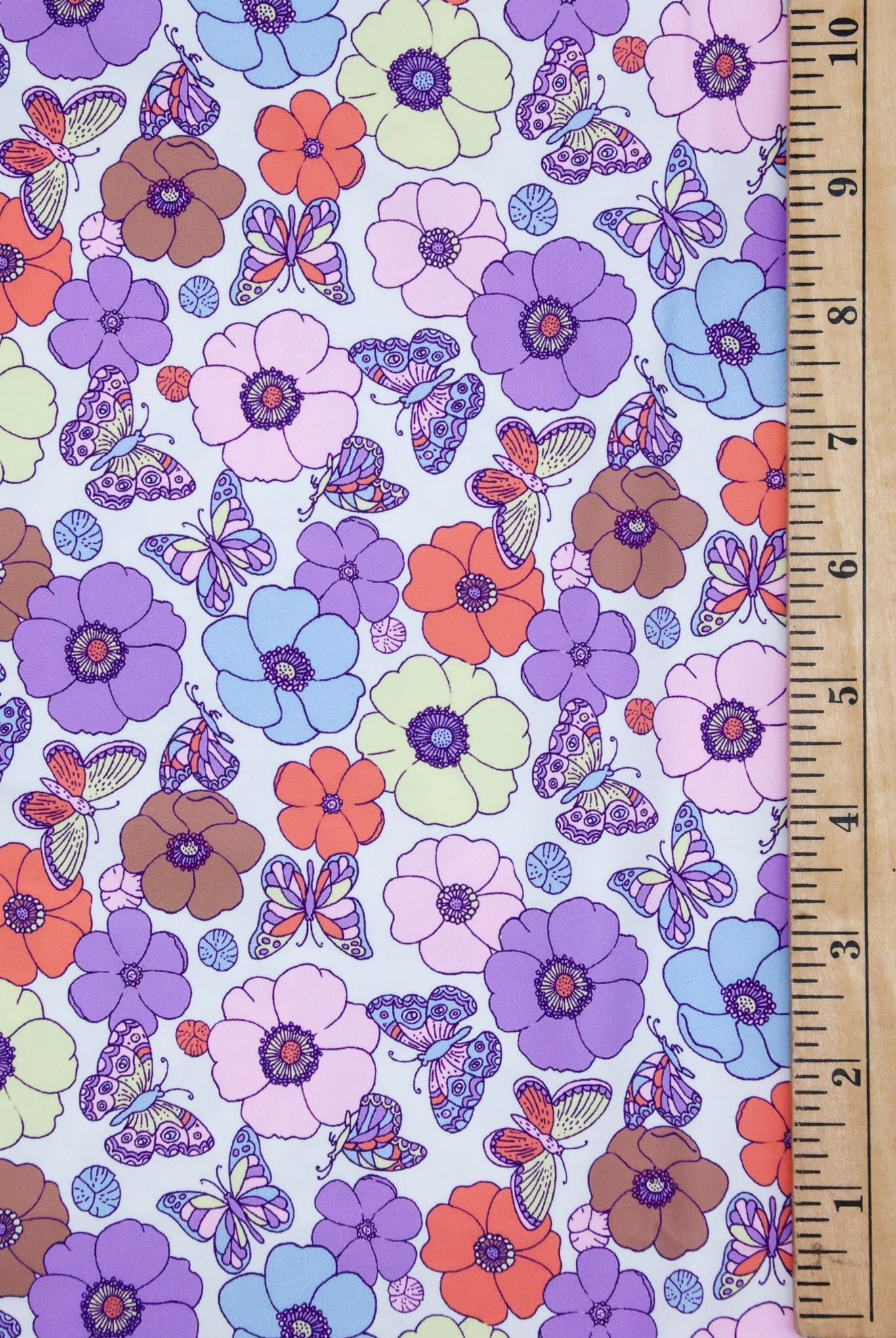 Butterfly Poppies, Printed Athletic Knit Fabric - Boho Fabrics - Athletic Knit Fabric
