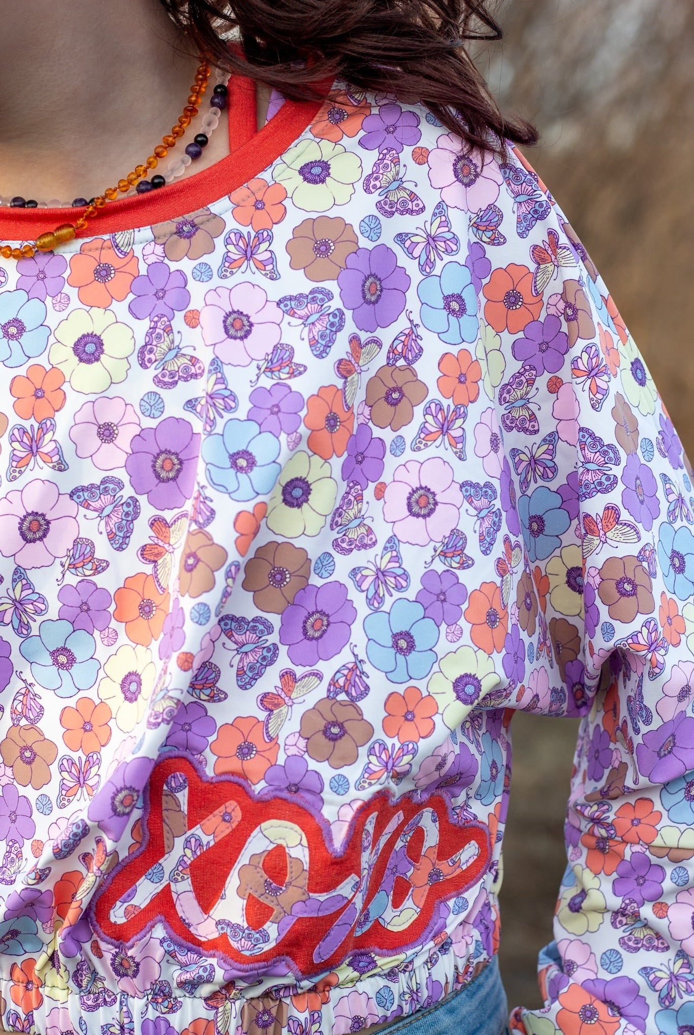 Butterfly Poppies, Printed Athletic Knit Fabric - Boho Fabrics - Athletic Knit Fabric