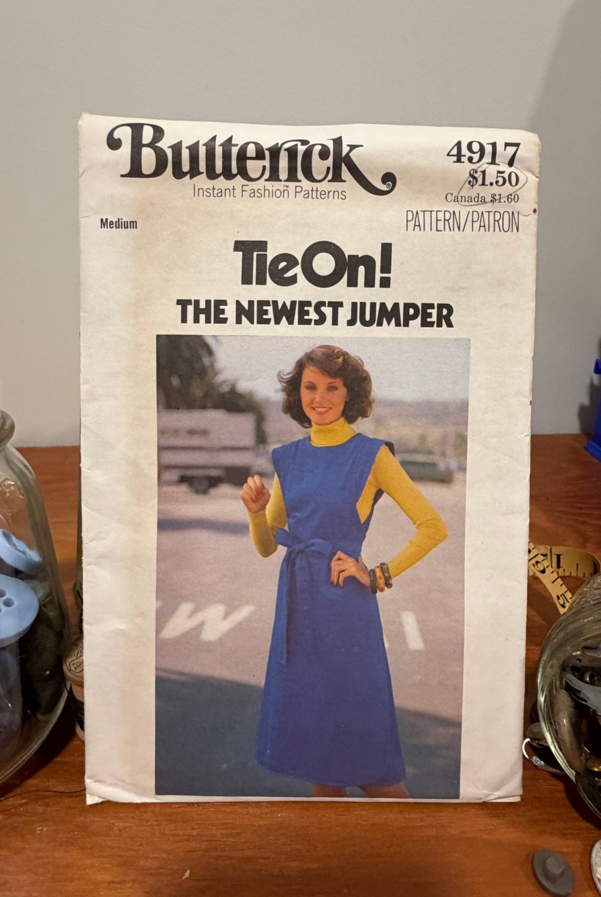 Butterick Sewing Pattern #4917 — Tie-On Jumper, Size Medium, Vintage 1970s - Boho Fabrics - Sewing Patterns