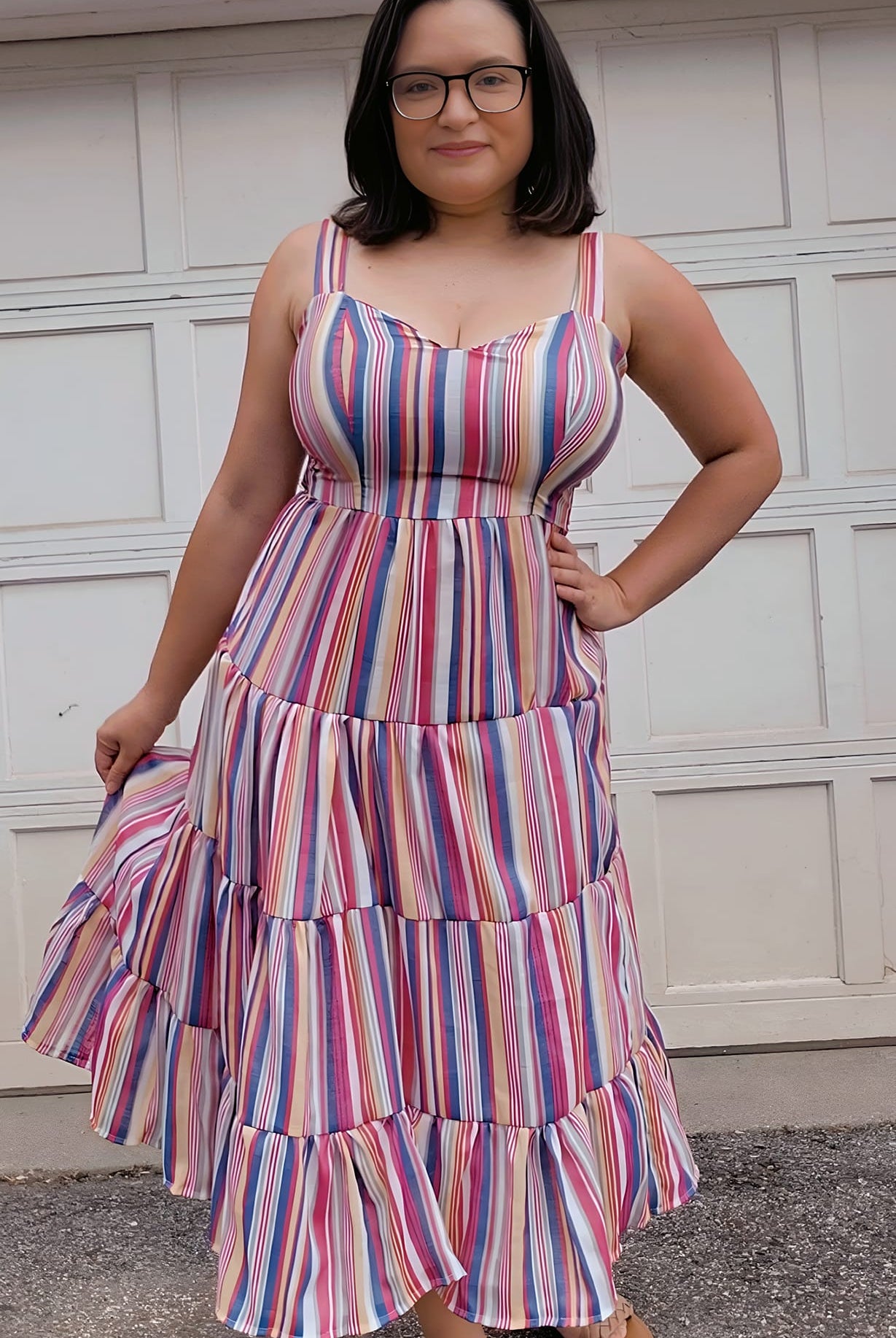 Cabana Stripes, Textured Woven Print Fabric - Boho Fabrics - Georgette, Woven