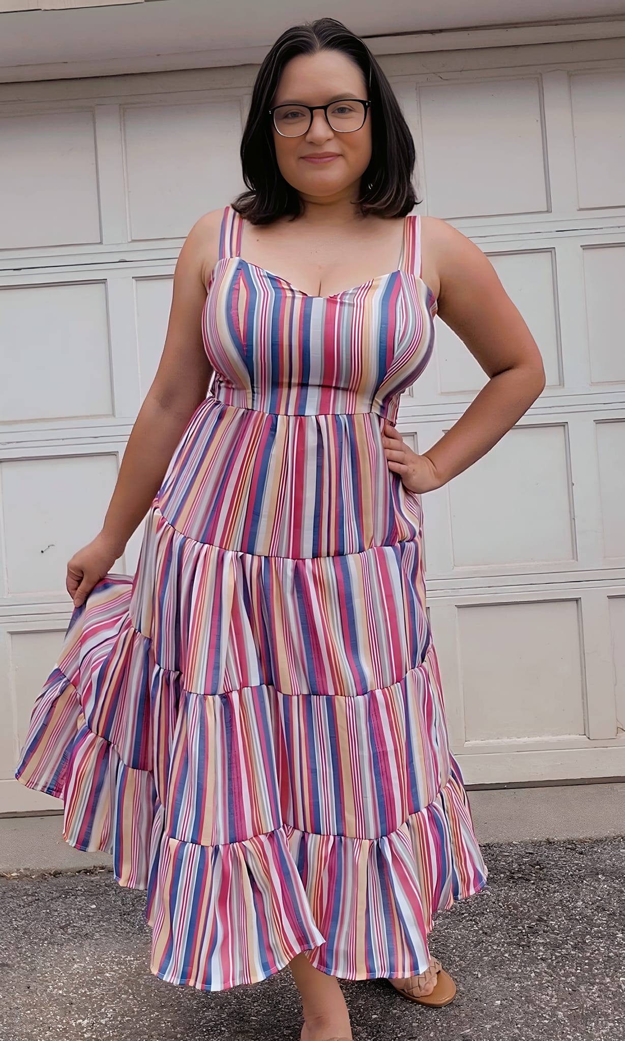 Cabana Stripes, Textured Woven Print Fabric - Boho Fabrics - Georgette, Woven