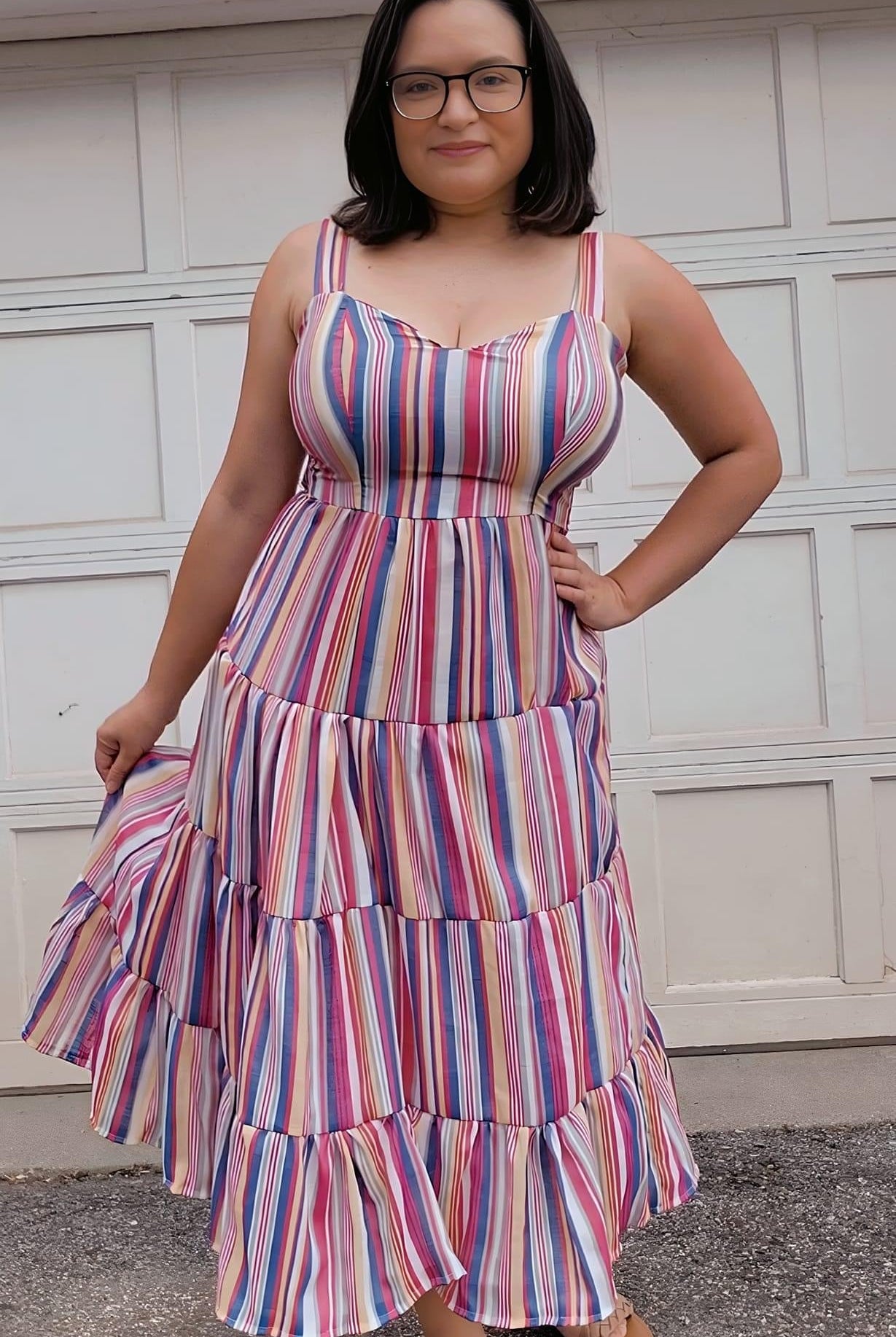 Cabana Stripes, Textured Woven Print Fabric - Boho Fabrics - Georgette, Woven