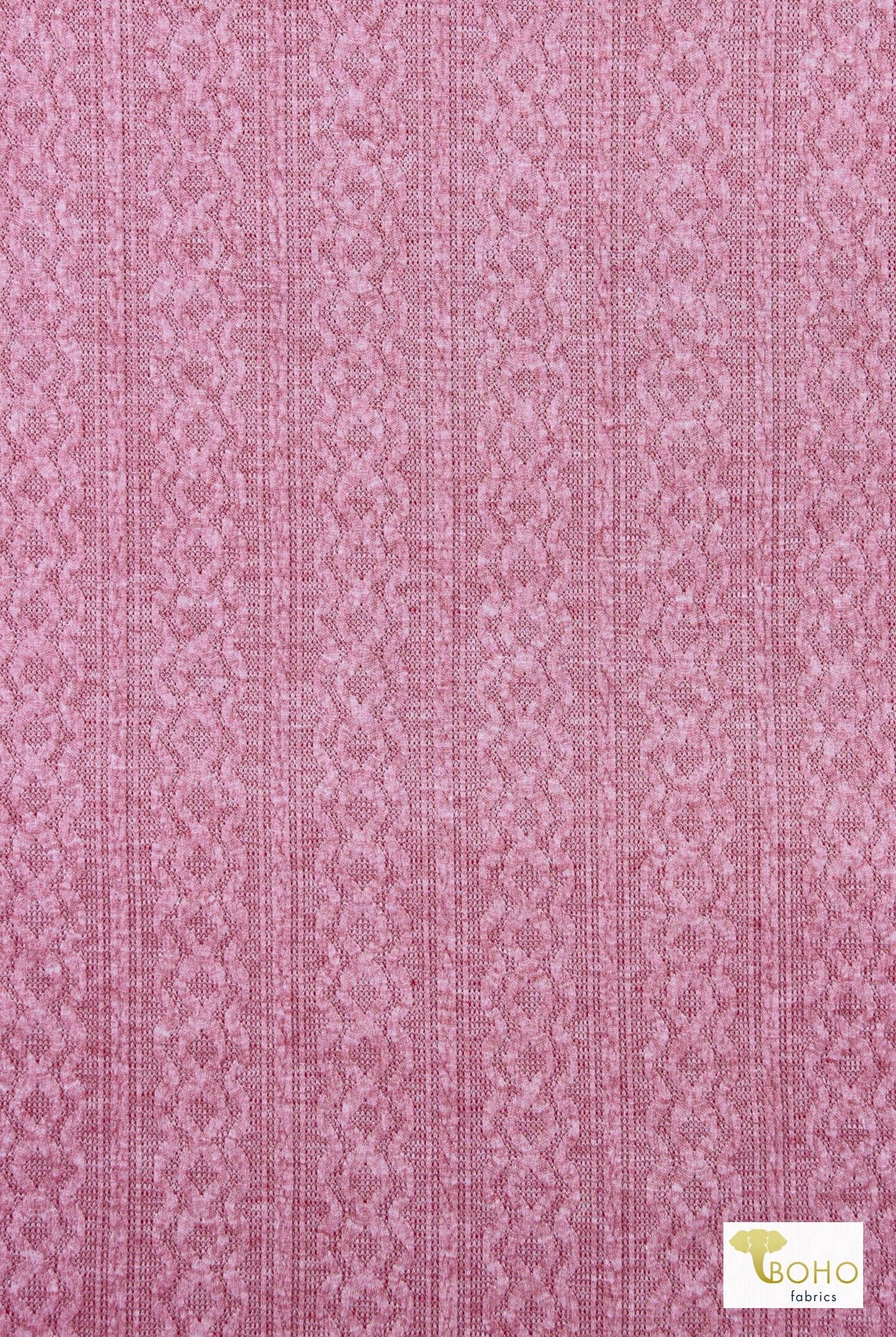 Cable Sweater Knit Fabric in Mauve - Boho Fabrics - Sweater Solids, Knit Fabric