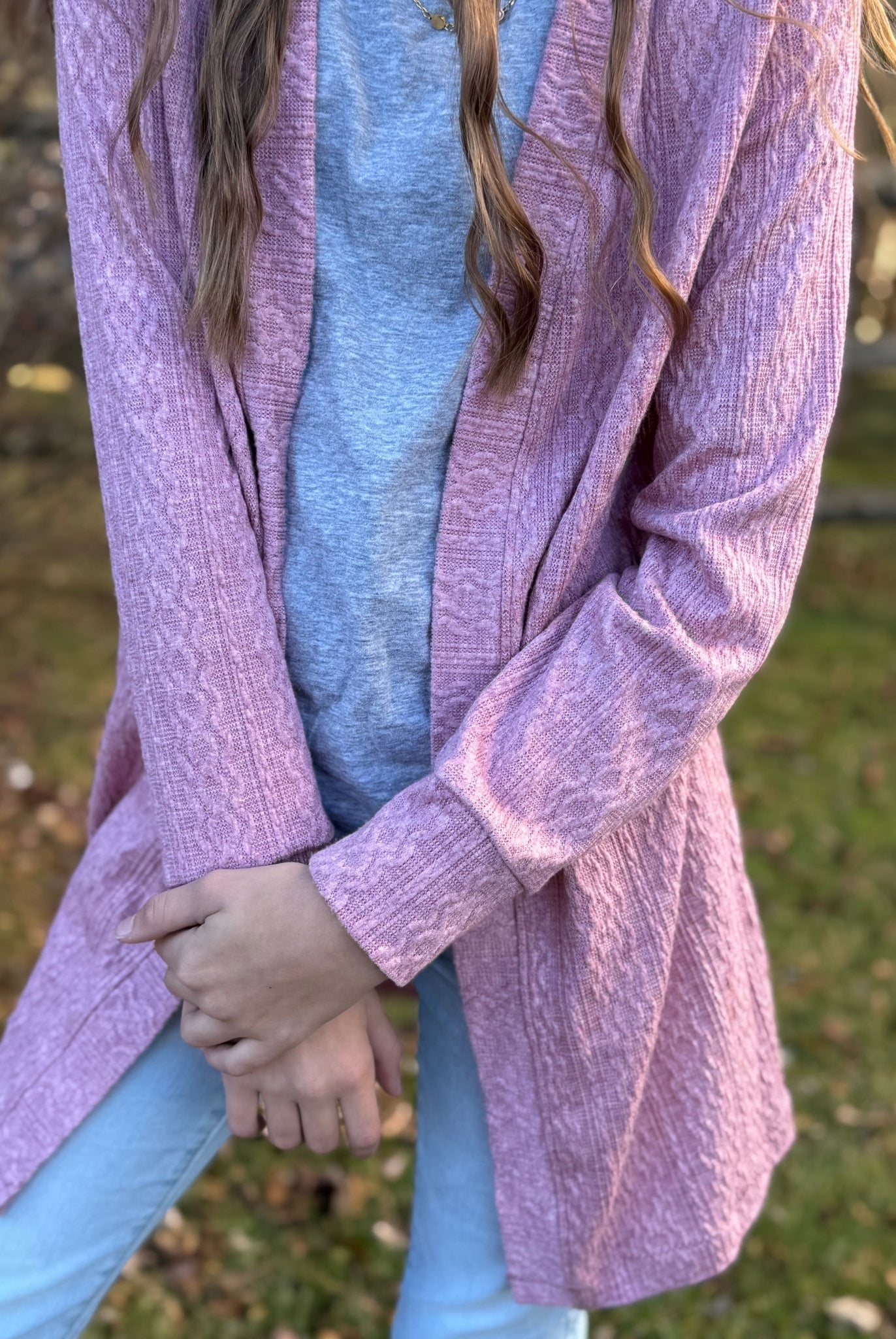 Cable Sweater Knit Fabric in Mauve - Boho Fabrics - Sweater Solids, Knit Fabric