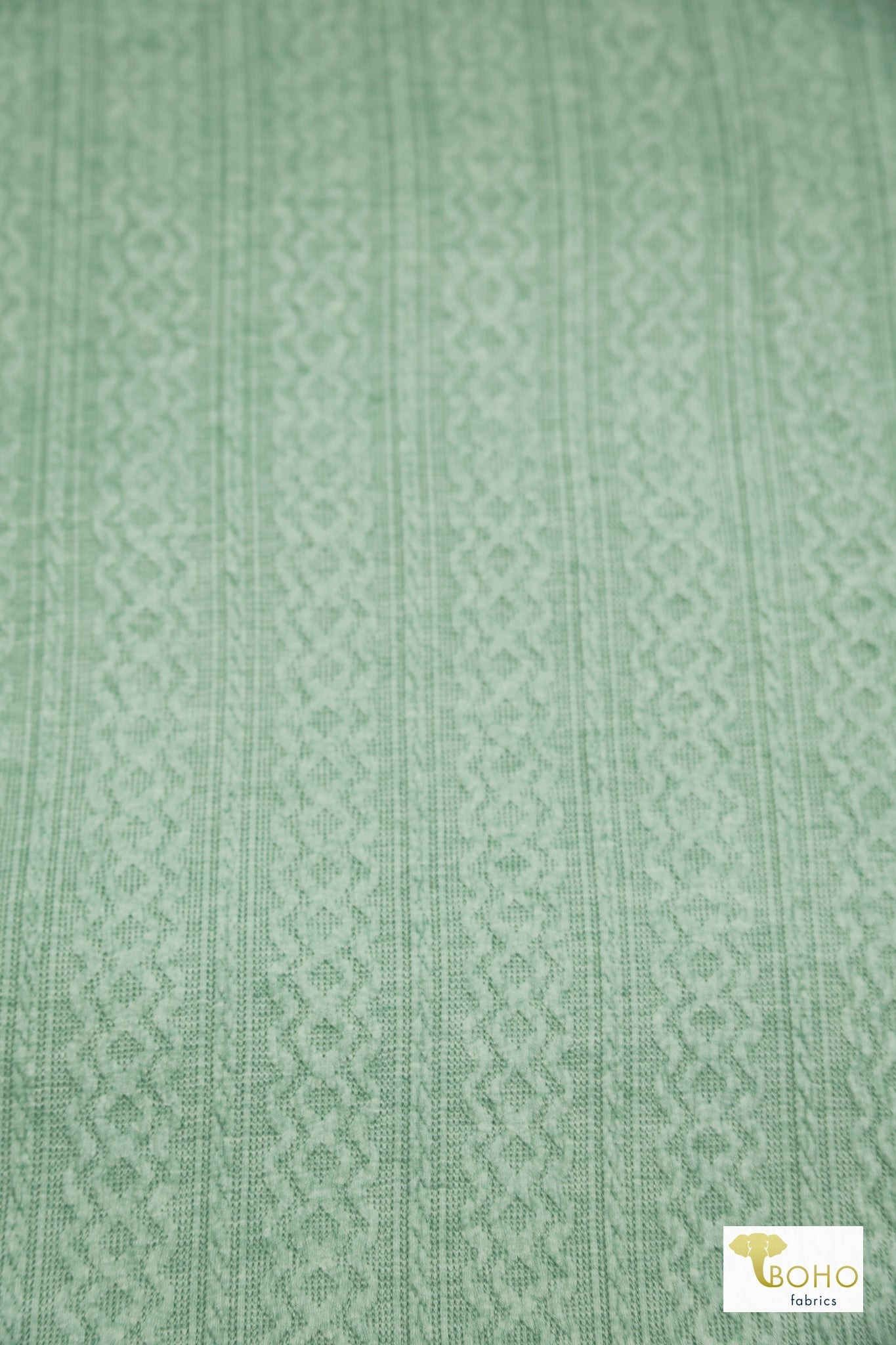 Cable Sweater Knit Fabric in Mint - Boho Fabrics - Sweater Solids, Knit Fabric