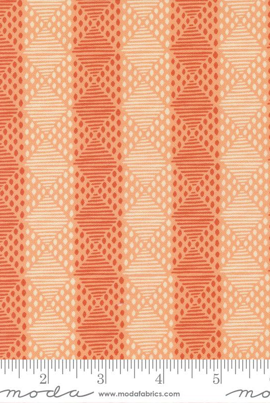 Cadence Stripes Peach Blossom 11915 12 Moda 1 - Boho Fabrics - Quilting Cotton, Woven