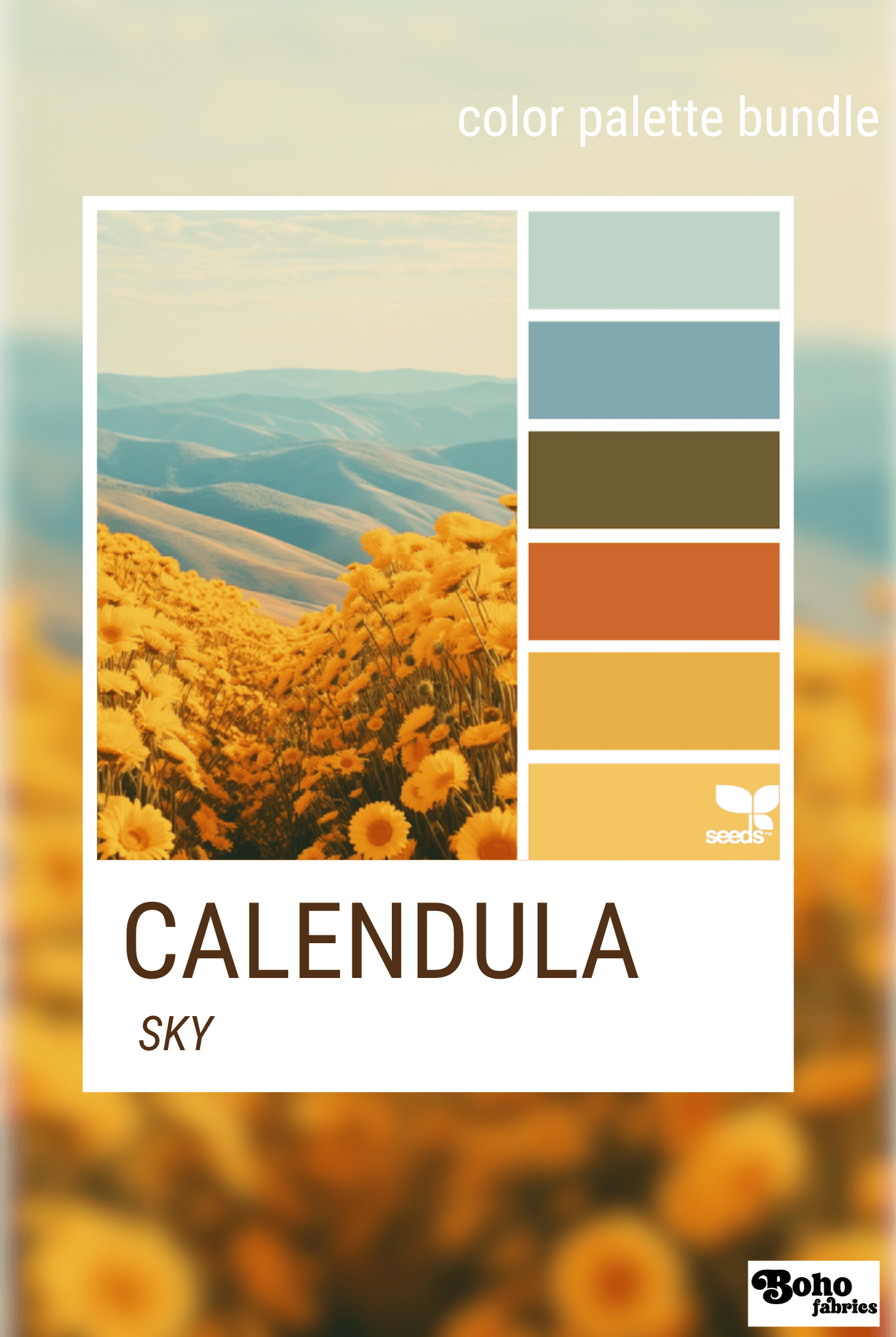 Calendula Sky, Mystery Color Palette Bundle - Boho Fabrics - Fabric Bundles